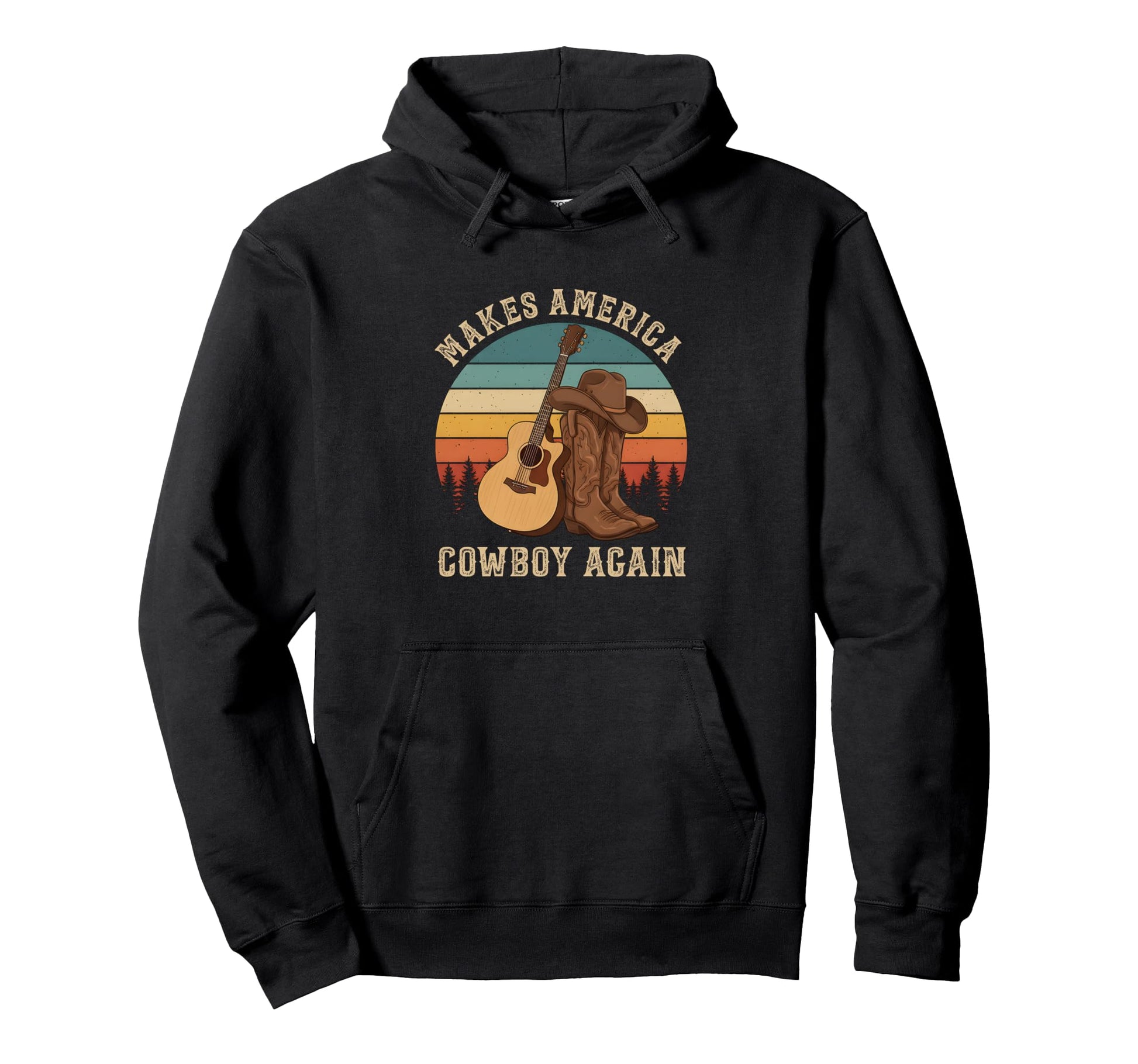 Cowboy Boots Western Makes America Hoodie - Unique Graphic for Adults - T-Shirt, Sweatshirt, Hoodie