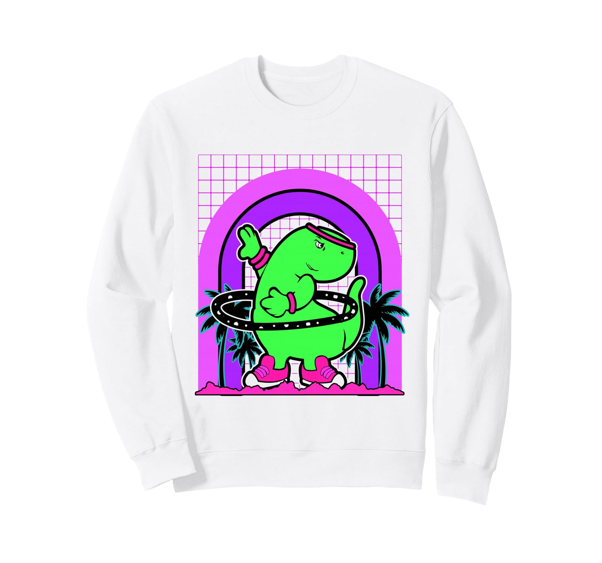 Aesthetic Vaporwave Outfits Dinosaur Sweatshirt - Graphic Print Men Women - T-Shirt, Sweatshirt, Hoodie