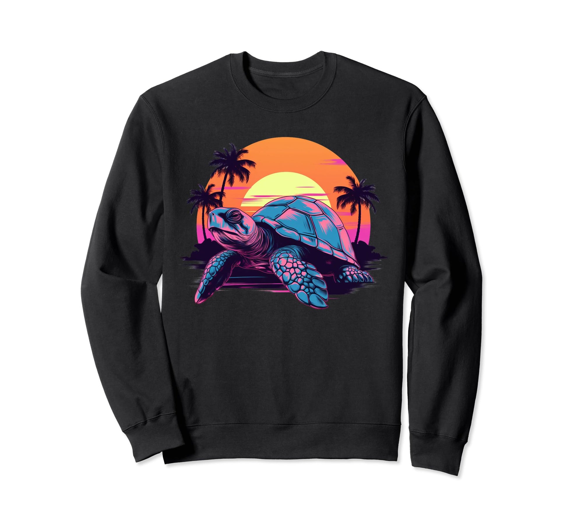 Colorful Turtle Art I Turtle Sunset I Hoodie - Minimalist Print Men Women - T-Shirt, Sweatshirt, Hoodie
