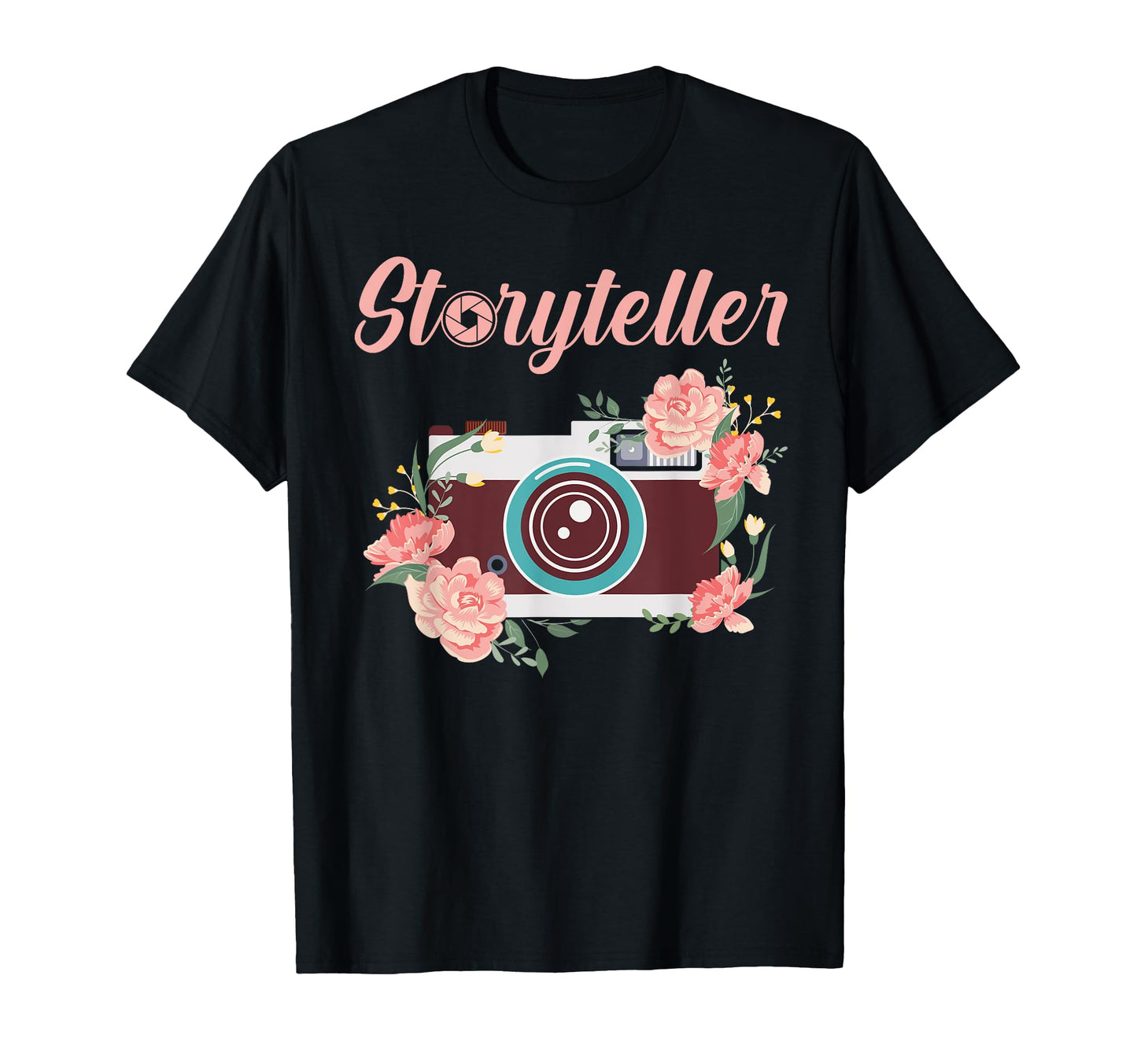 Photographer Storyteller Camera Floral T-Shirt - Novelty Apparel Men Women - T-Shirt, Sweatshirt, Hoodie