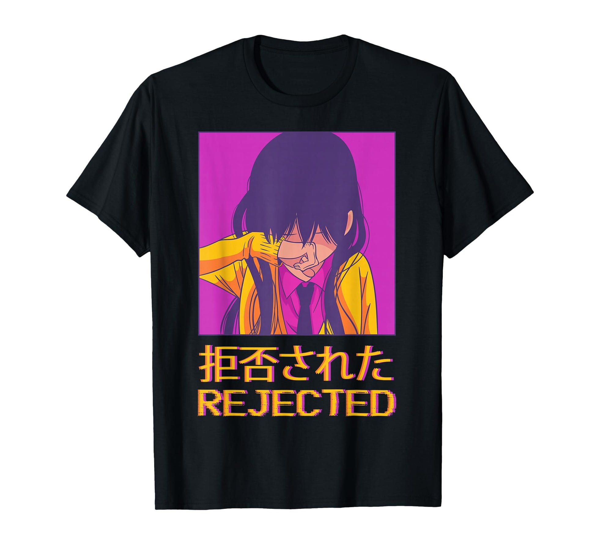 Sad Anime Emo Japanese Vaporwave T-Shirt - Streetwear Style for Adults - T-Shirt, Sweatshirt, Hoodie