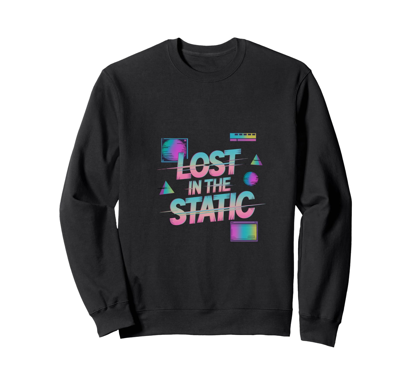 Lost Static Vaporwave Aesthetic Sweatshirt - Trendy Graphic Men Women - T-Shirt, Sweatshirt, Hoodie