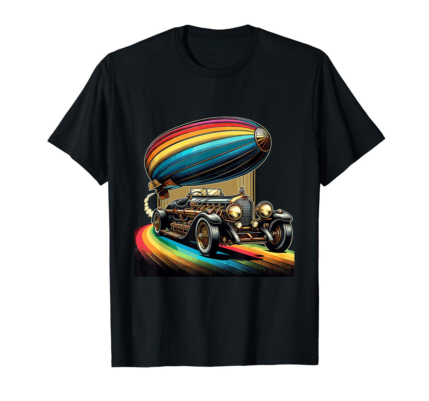Steampunk Speedster Rainbow Auto Art T-Shirt - Unique Graphic Unisex - T-Shirt, Sweatshirt, Hoodie