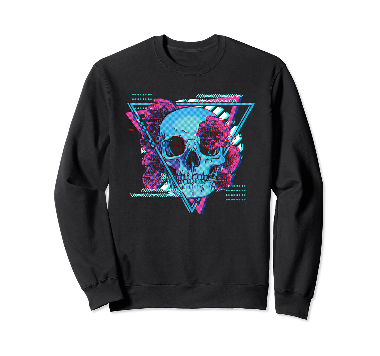 Skull And Roses Aesthetic Rose Flower Sweatshirt - Unique Graphic Unisex - T-Shirt, Sweatshirt, Hoodie