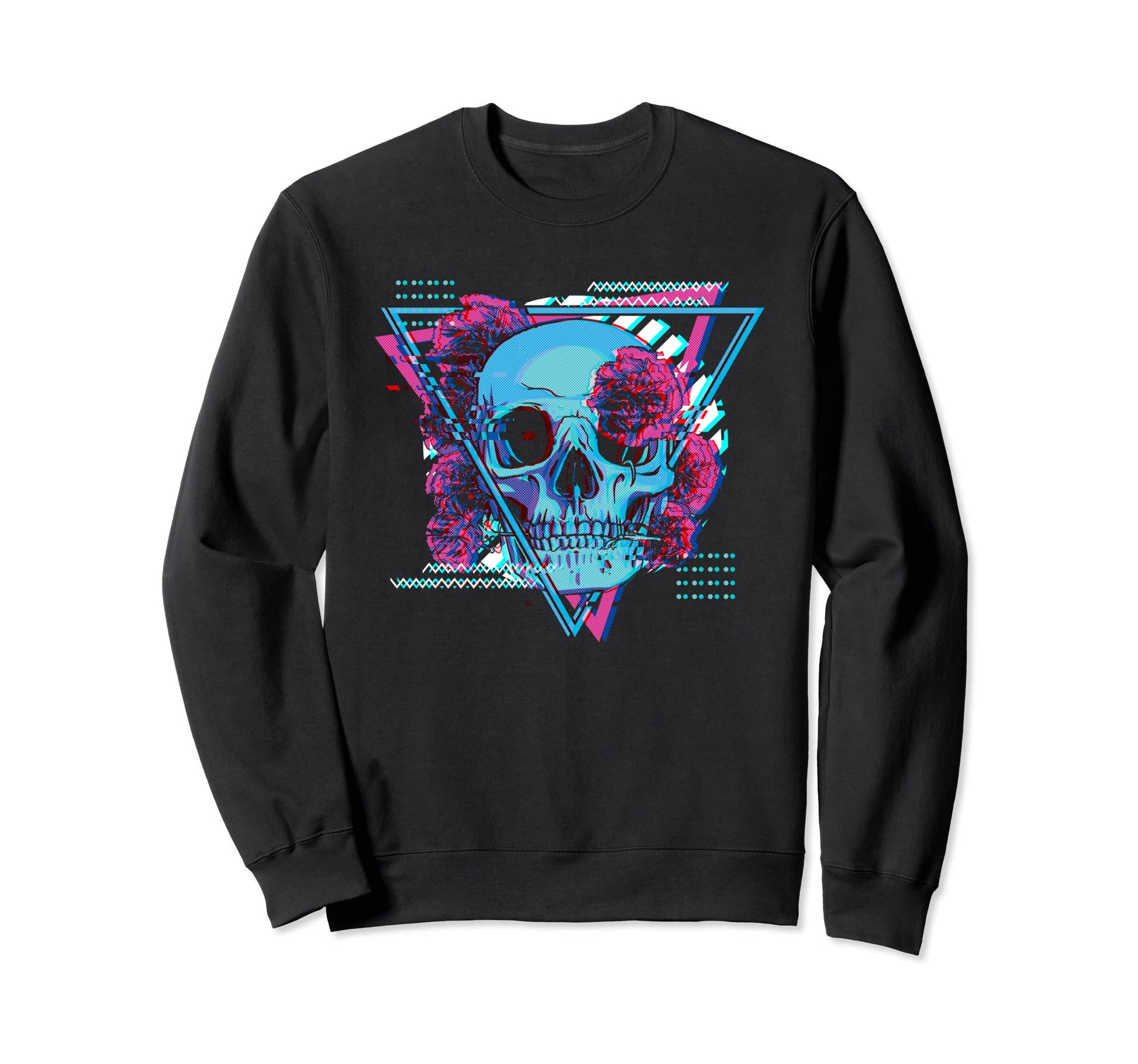 Skull And Roses Aesthetic Rose Flower Sweatshirt - Unique Graphic Unisex - T-Shirt, Sweatshirt, Hoodie