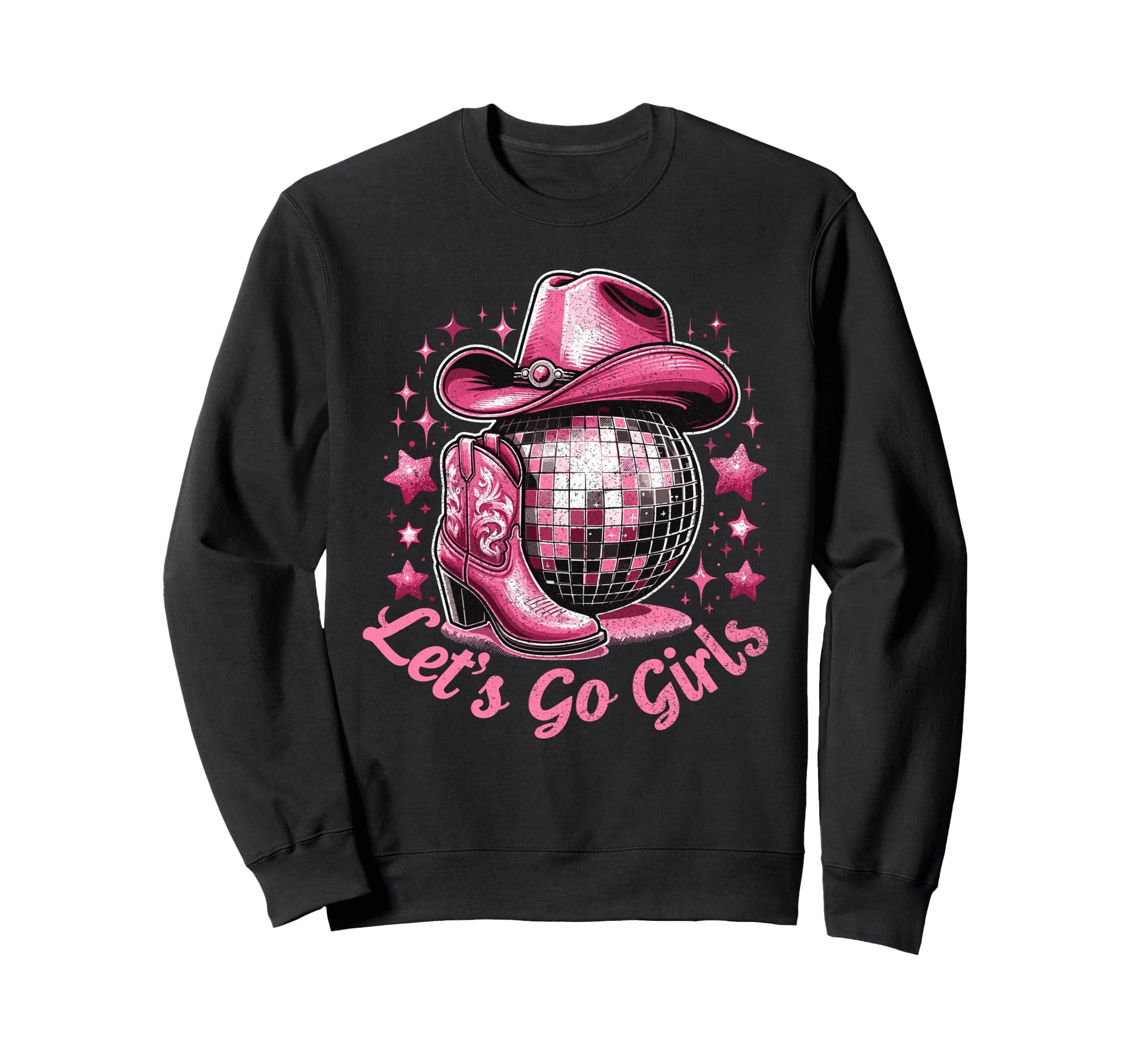 Western Cowgirl Rodeo Disco Sweatshirt - Streetwear Style Men Women - T-Shirt, Sweatshirt, Hoodie
