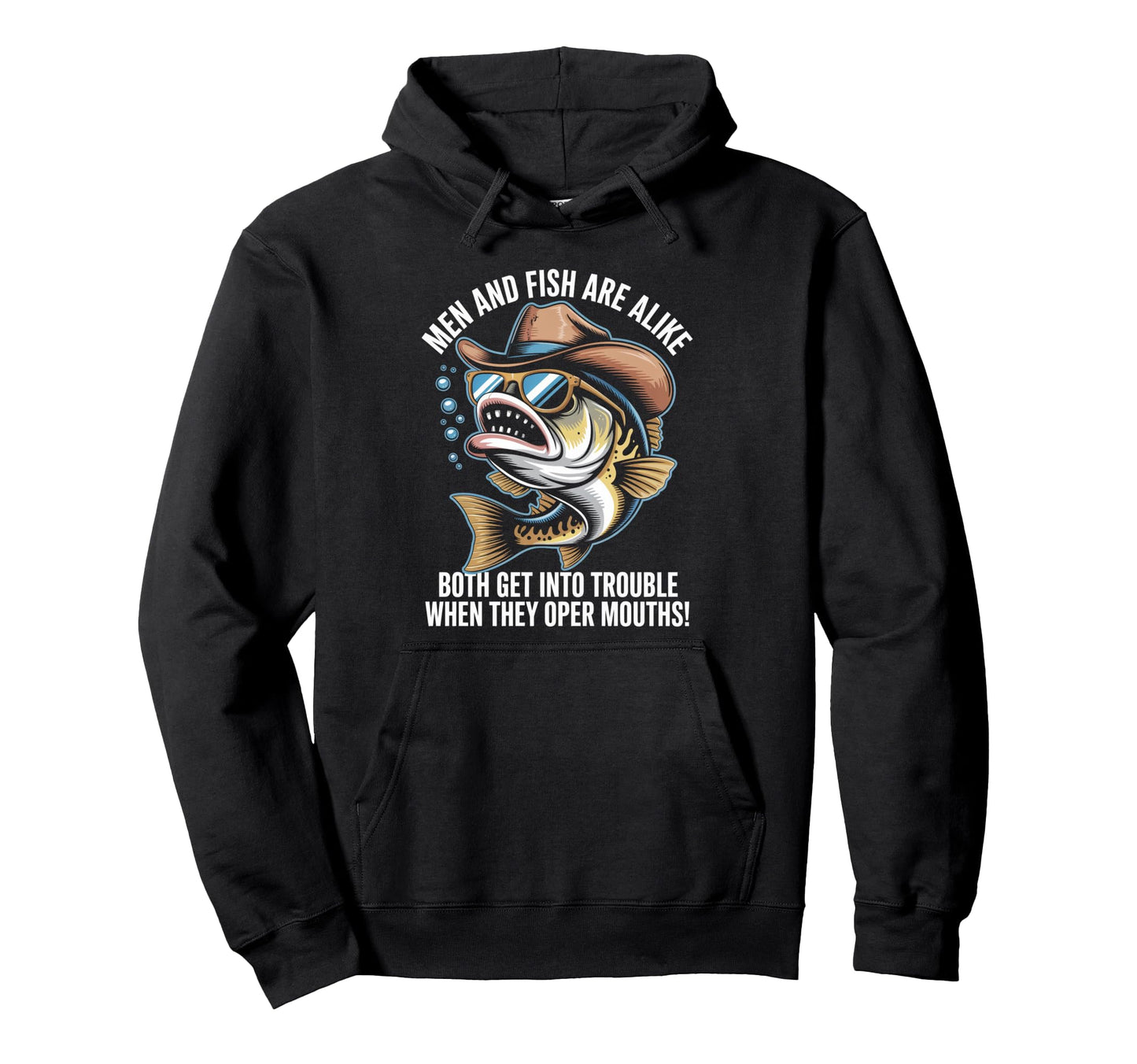 Funny Fish Trouble Talking Joke Hoodie - Streetwear Style for Adults - T-Shirt, Sweatshirt, Hoodie