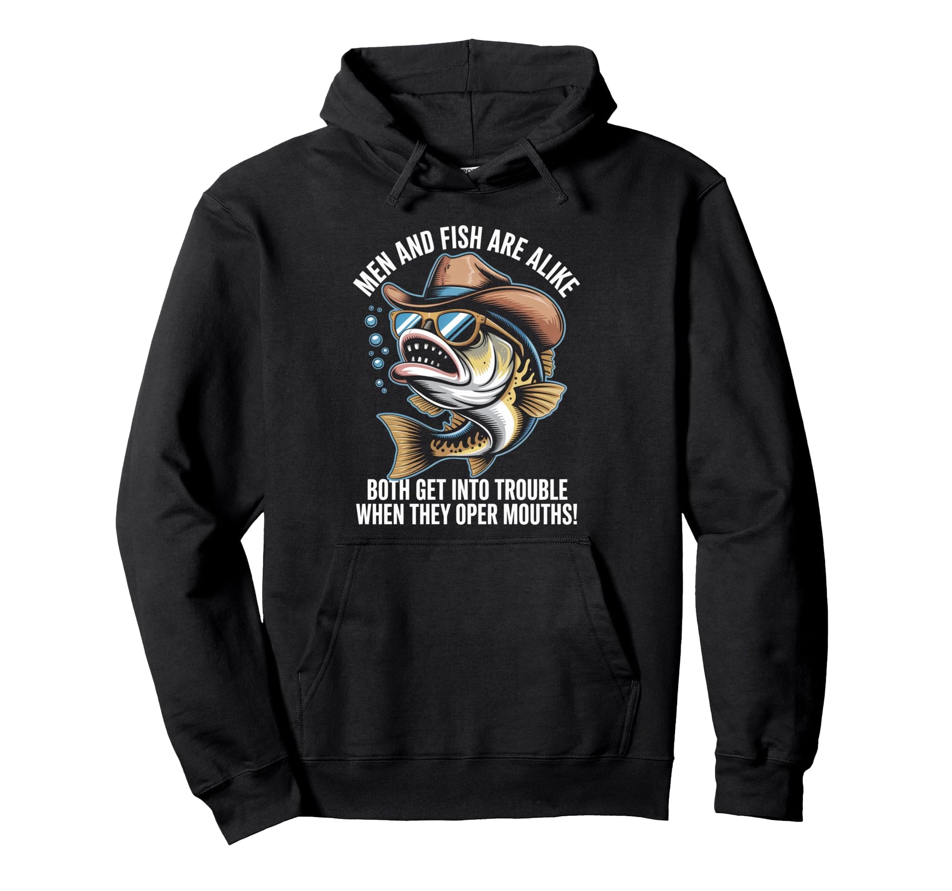 Funny Fish Trouble Talking Joke Hoodie - Streetwear Style for Adults - T-Shirt, Sweatshirt, Hoodie