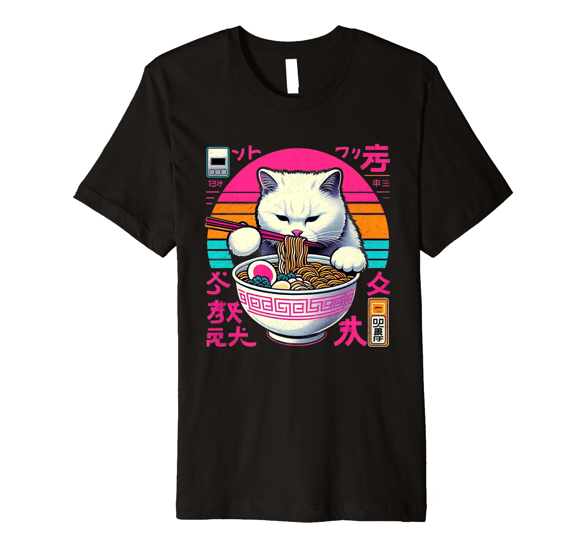 Ramen Cat Vaporwave Japanese Aesthetic T-Shirt - Trendy Graphic Men Women - T-Shirt, Sweatshirt, Hoodie
