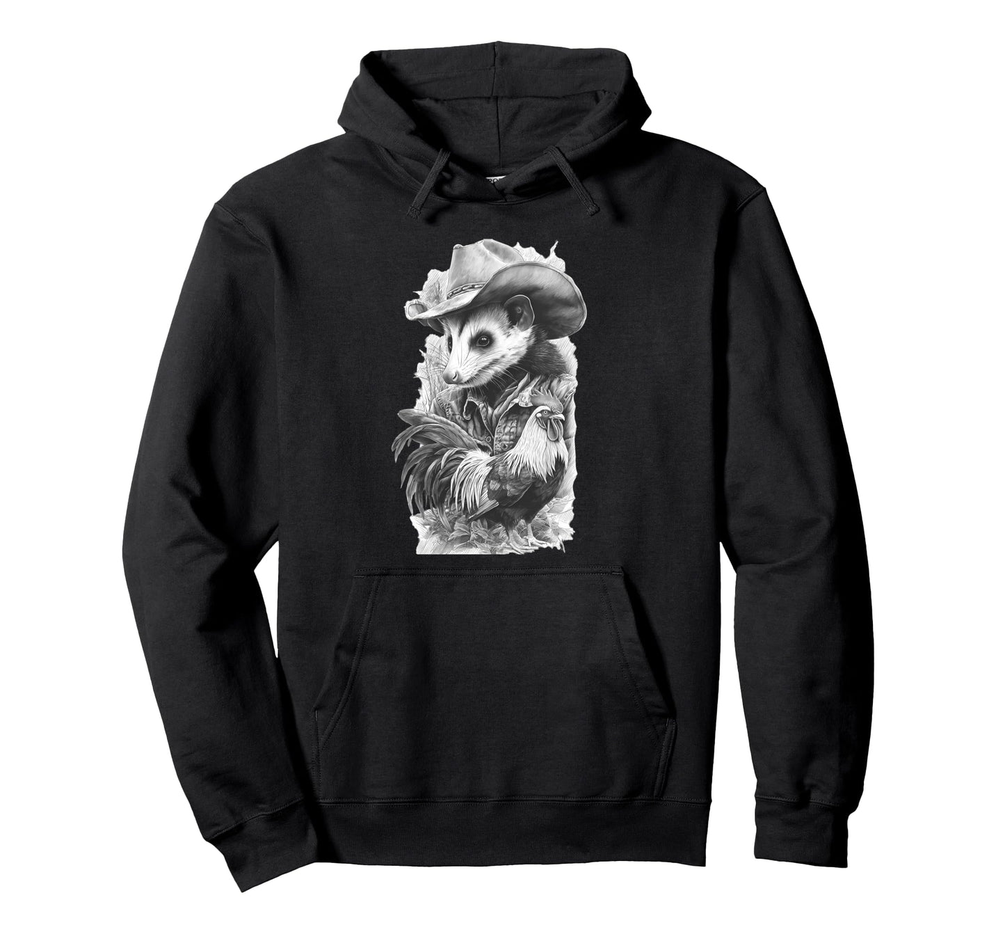 Opossum Cowboy Rodeo Cowgirl Possum Western Hoodie - Trendy Graphic Unisex - T-Shirt, Sweatshirt, Hoodie