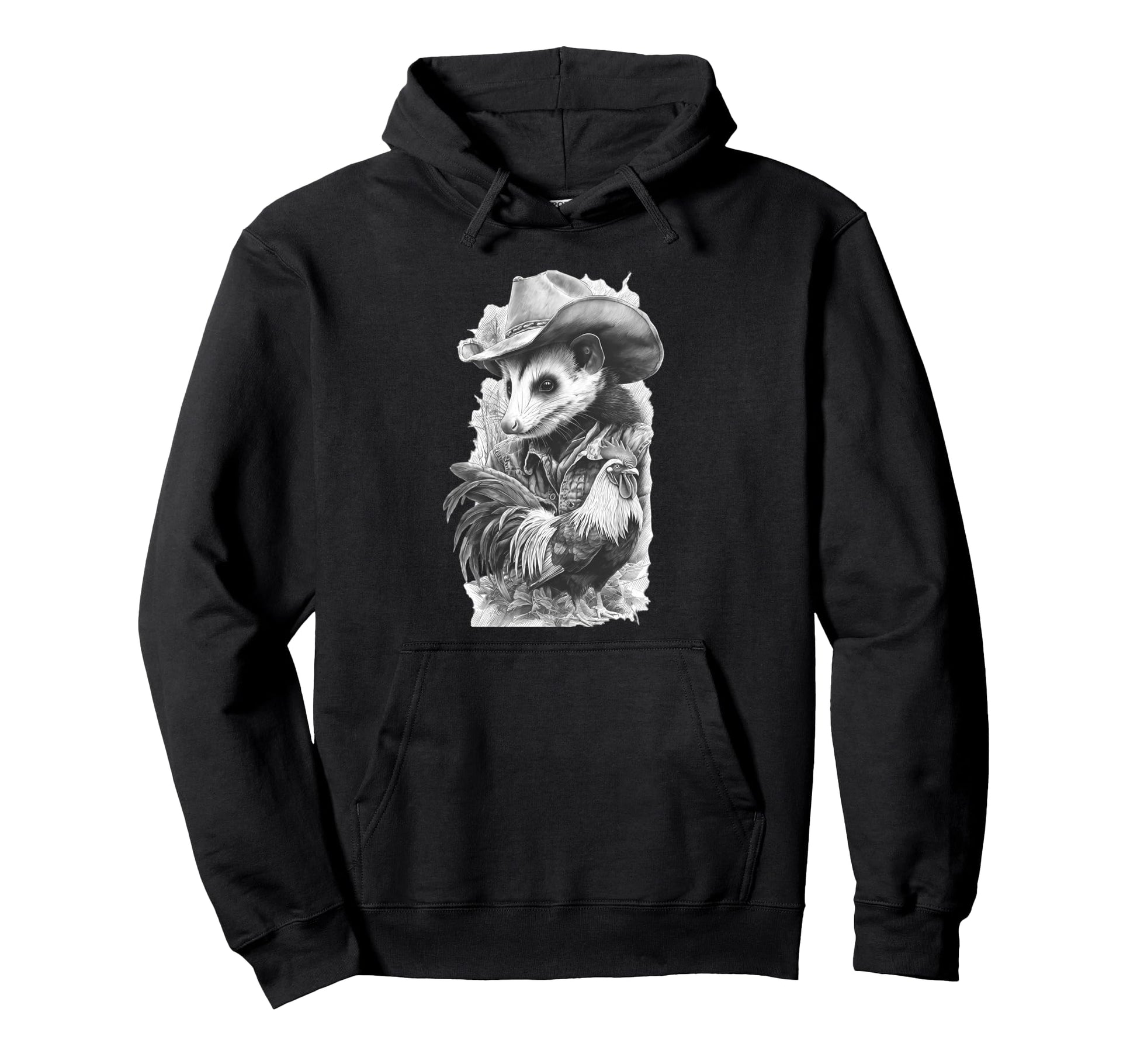 Opossum Cowboy Rodeo Cowgirl Possum Western Hoodie - Trendy Graphic Unisex - T-Shirt, Sweatshirt, Hoodie
