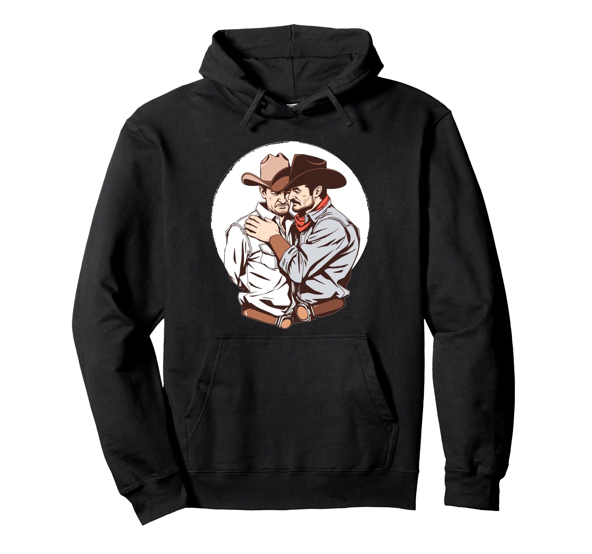 Gay Cowboys Love Lgbtq Pride Western Hoodie - Custom Art Print for Adults - T-Shirt, Sweatshirt, Hoodie
