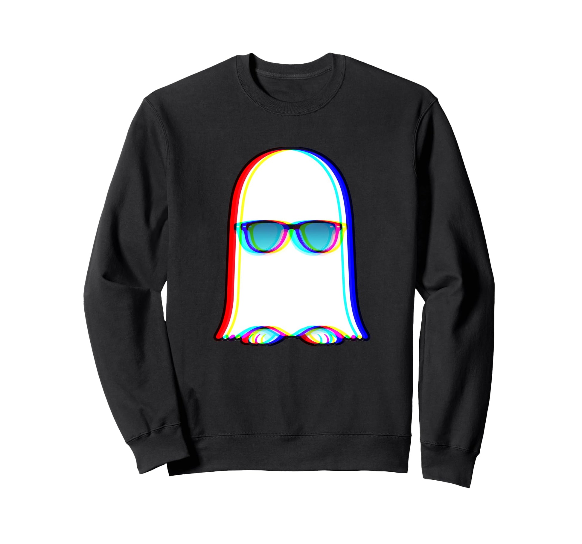 Ghost Trippy Vaporwave Halloween Sweatshirt - Novelty Apparel Men Women - T-Shirt, Sweatshirt, Hoodie