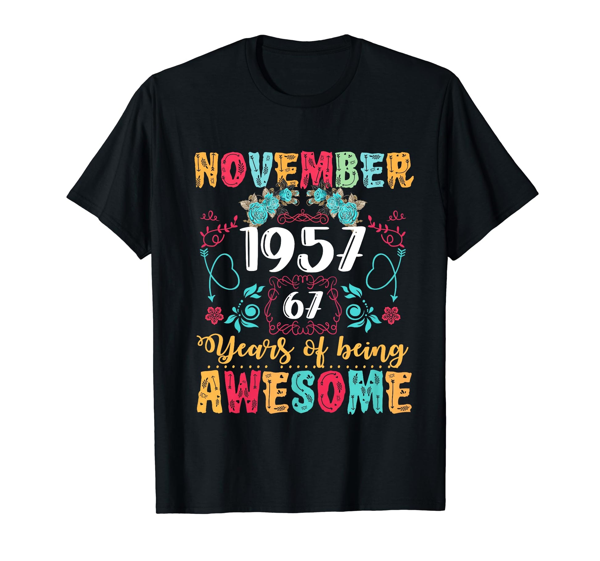 Made November 1957 67Th Birthday Boho T-Shirt - Custom Art Print Men Women - T-Shirt, Sweatshirt, Hoodie