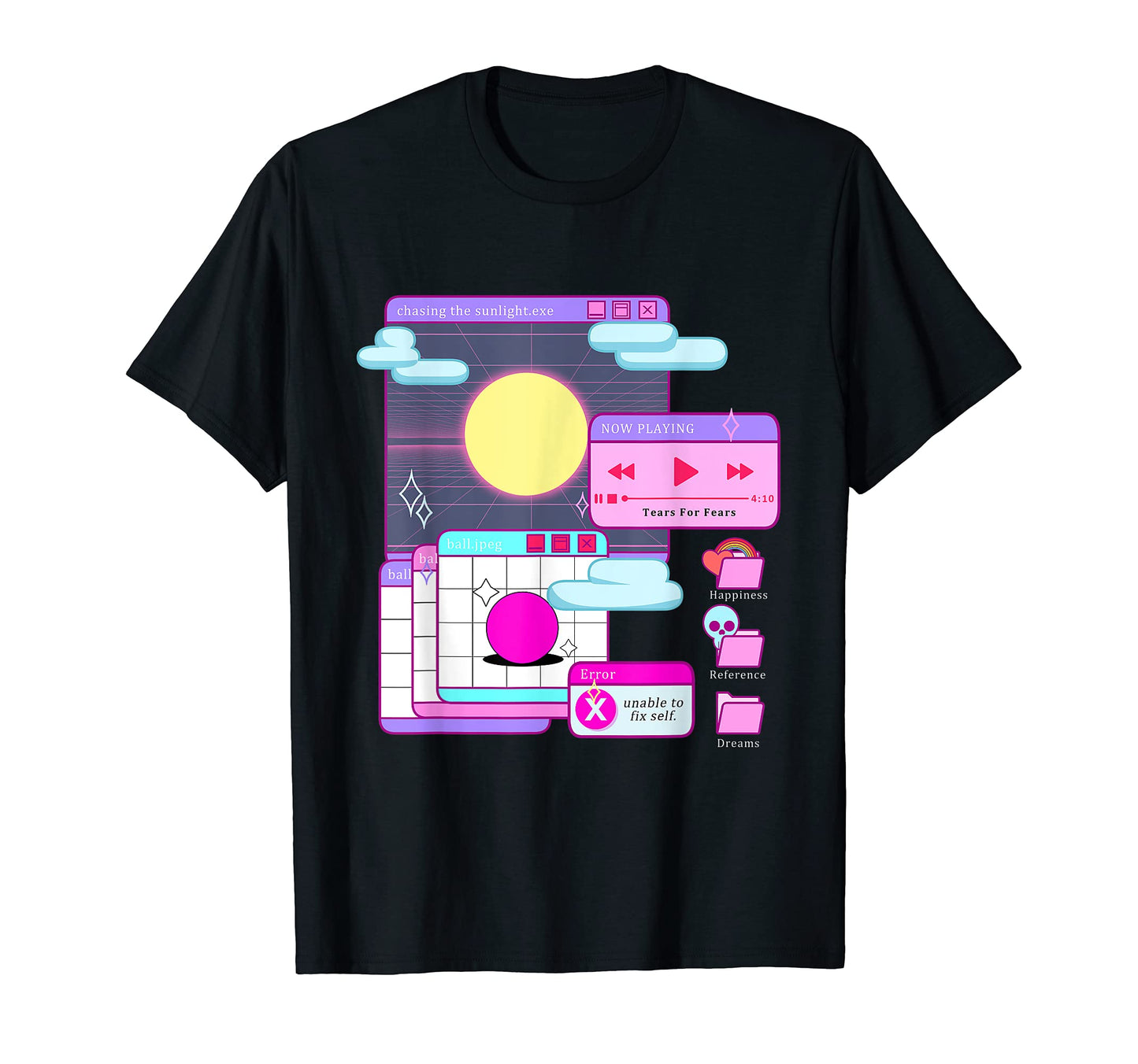 Aesthetic Vaporwave Web Browser T-Shirt - Fun Novelty Design for Adults - T-Shirt, Sweatshirt, Hoodie