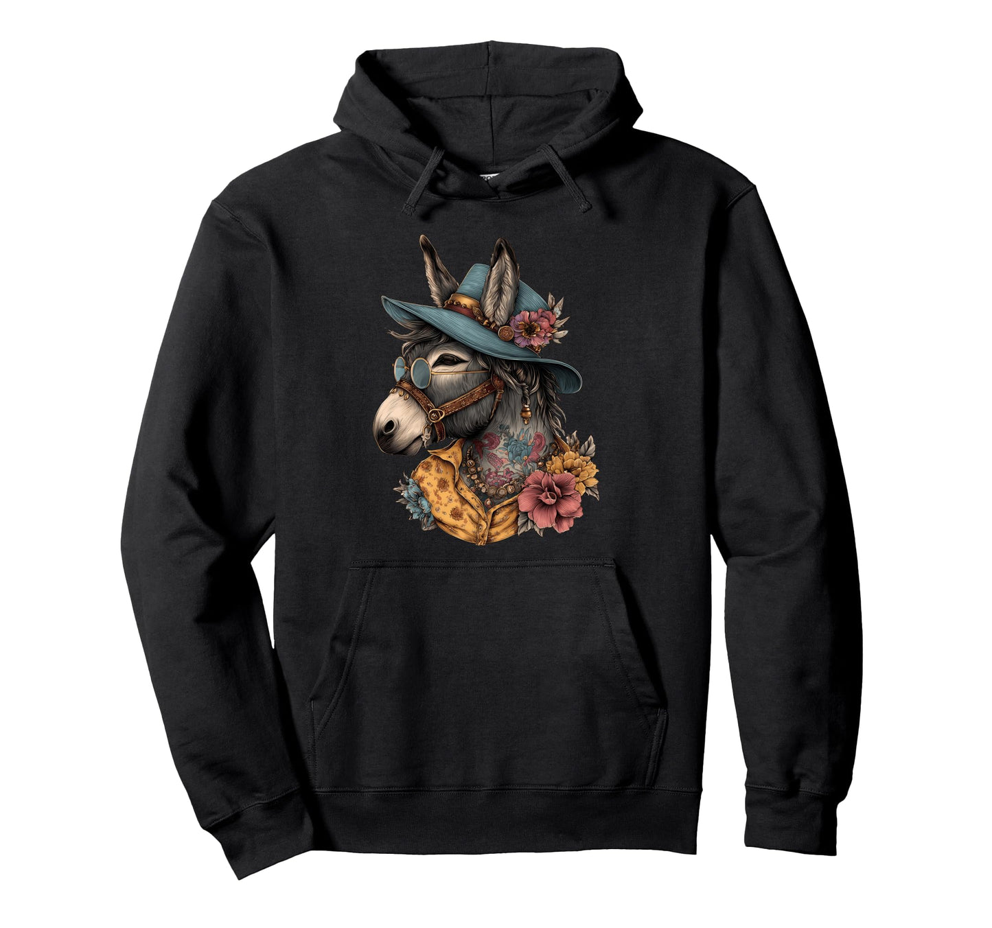 Country Cowboy Donkey Rodeo Cowgirl Hoodie - Streetwear Style Men Women - T-Shirt, Sweatshirt, Hoodie