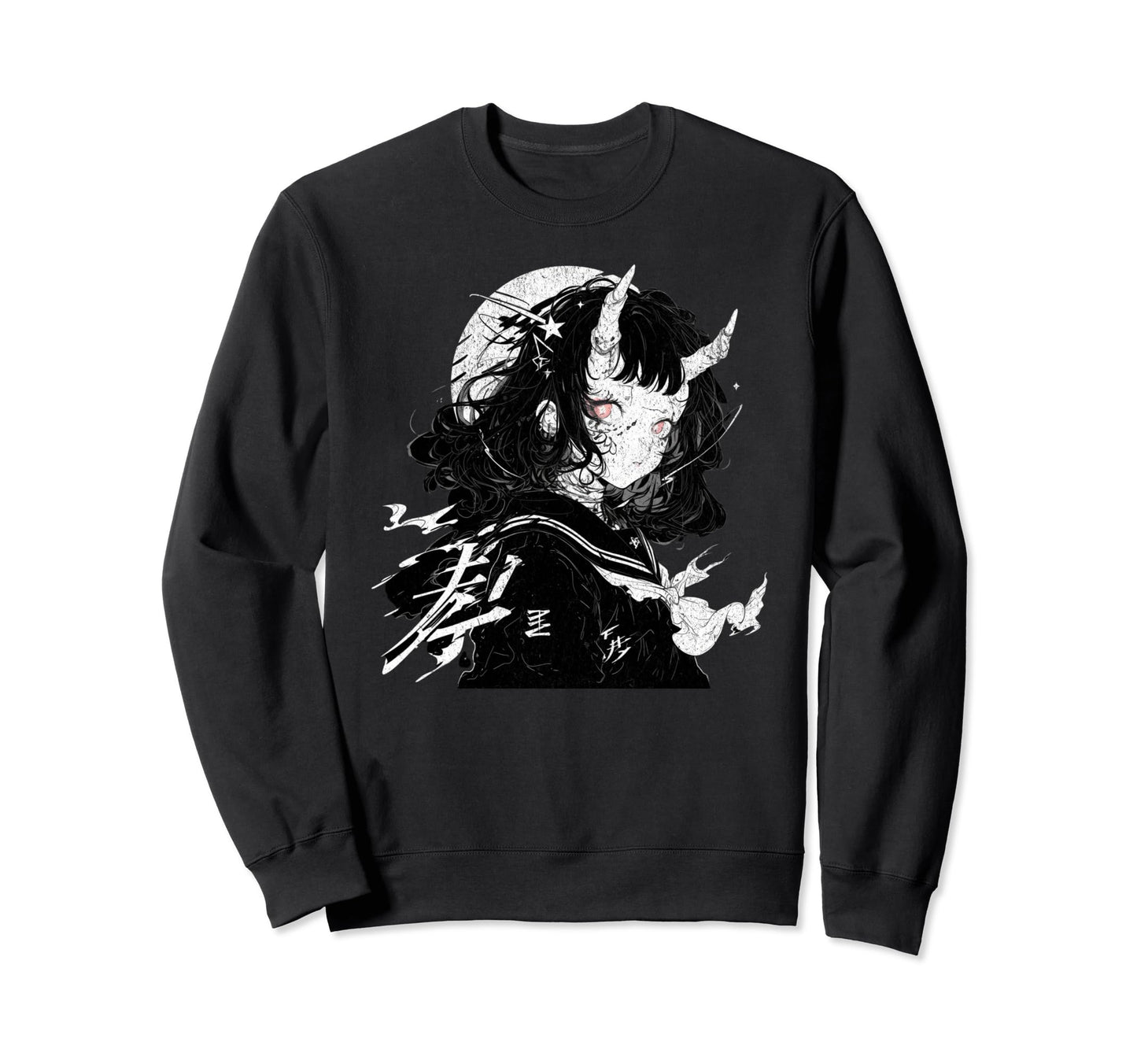 Goth Grunge Demon Anime Waifu Horror Sweatshirt - Custom Art Print Unisex - T-Shirt, Sweatshirt, Hoodie