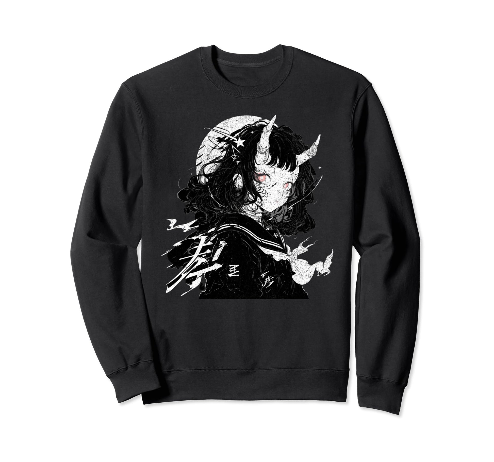 Goth Grunge Demon Anime Waifu Horror Sweatshirt - Custom Art Print Unisex - T-Shirt, Sweatshirt, Hoodie