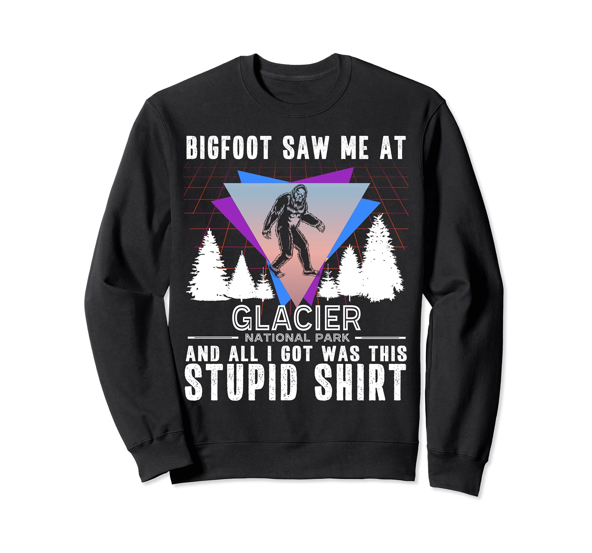 Glacier National Park Montana Bigfoot Sweatshirt - Graphic Print Men Women - T-Shirt, Sweatshirt, Hoodie