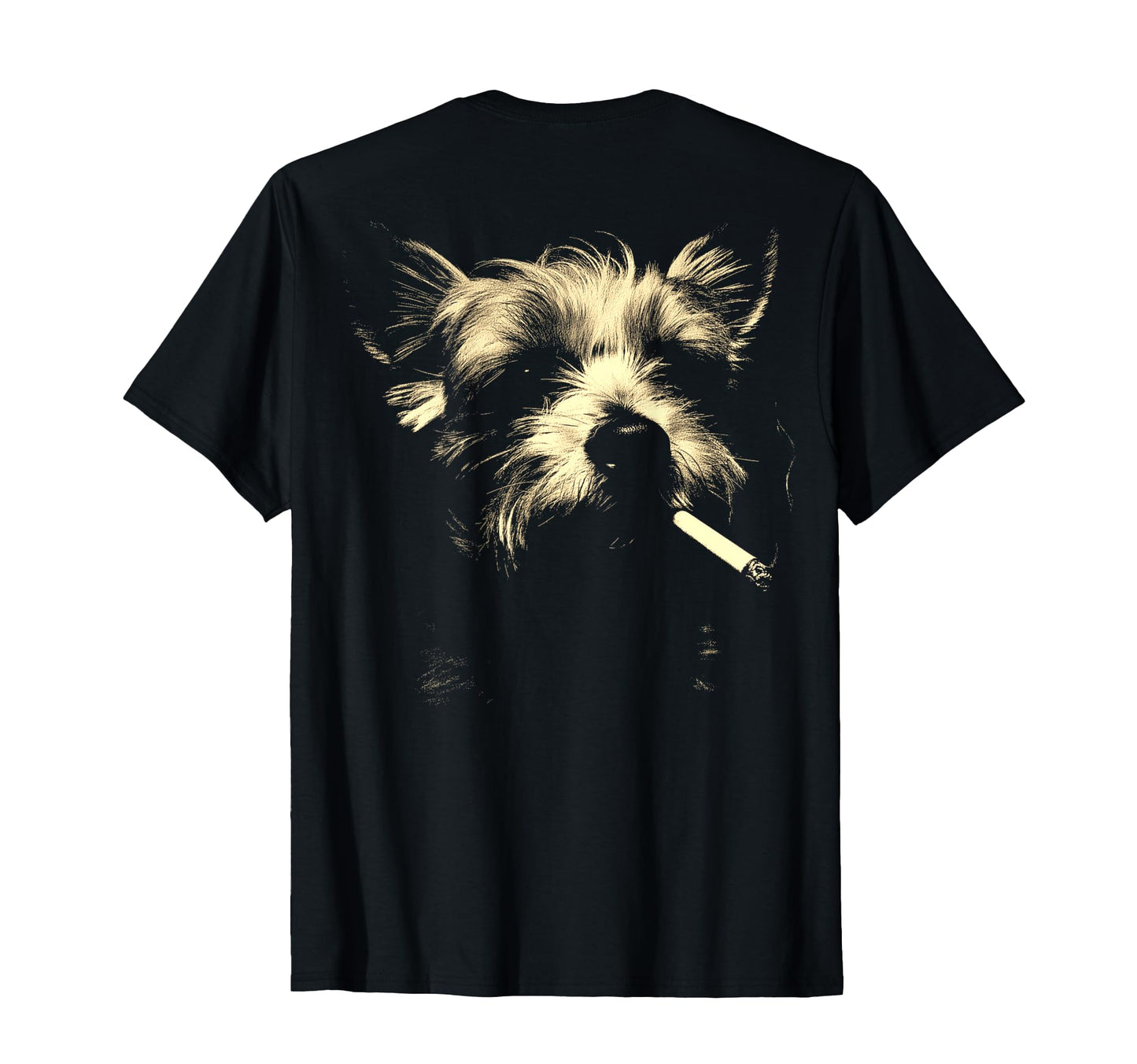 Yorkshire Terrier Smoking Cigarette Meme T-Shirt - Minimalist Print Unisex - T-Shirt, Sweatshirt, Hoodie