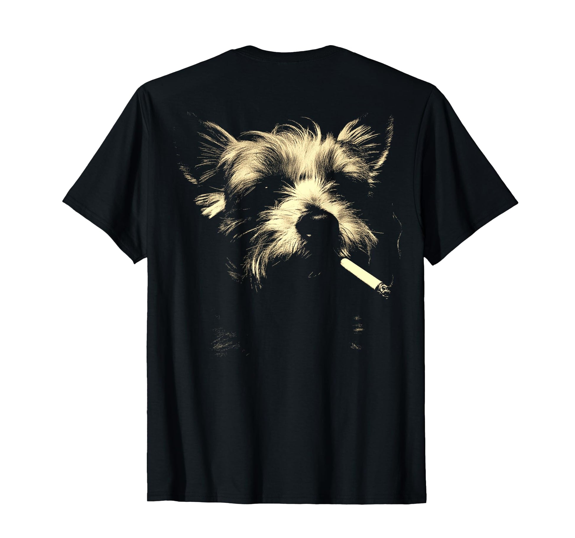 Yorkshire Terrier Smoking Cigarette Meme T-Shirt - Minimalist Print Unisex - T-Shirt, Sweatshirt, Hoodie
