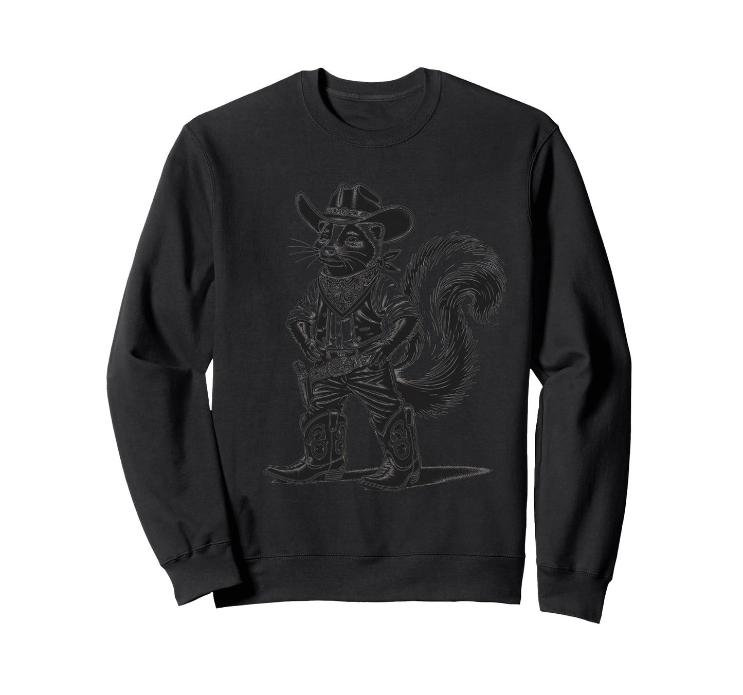 Skunk Cowboy Cowgirl Western Sweatshirt - Casual Everyday Wear Unisex - T-Shirt, Sweatshirt, Hoodie