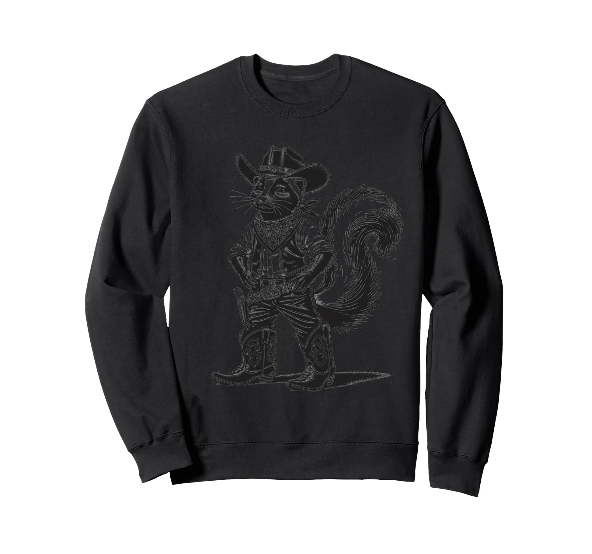 Skunk Cowboy Cowgirl Western Sweatshirt - Casual Everyday Wear Unisex - T-Shirt, Sweatshirt, Hoodie