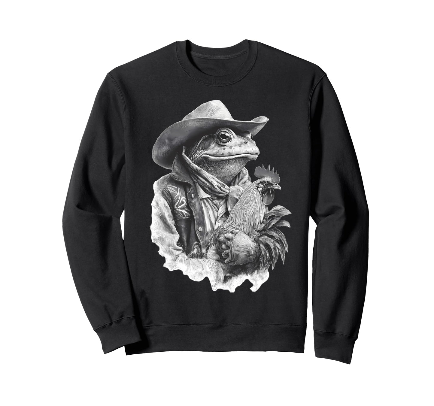 Country Cowboy Frog Toad Rodeo Sweatshirt - Minimalist Print for Adults - T-Shirt, Sweatshirt, Hoodie