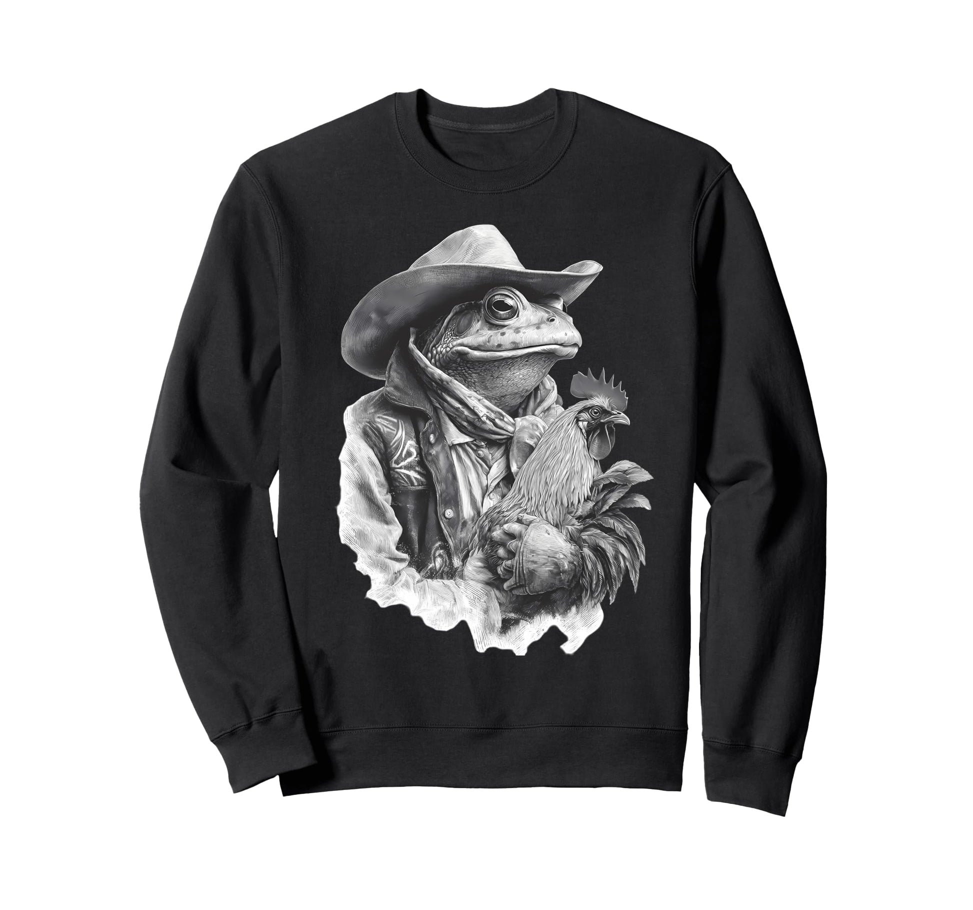 Country Cowboy Frog Toad Rodeo Sweatshirt - Minimalist Print for Adults - T-Shirt, Sweatshirt, Hoodie