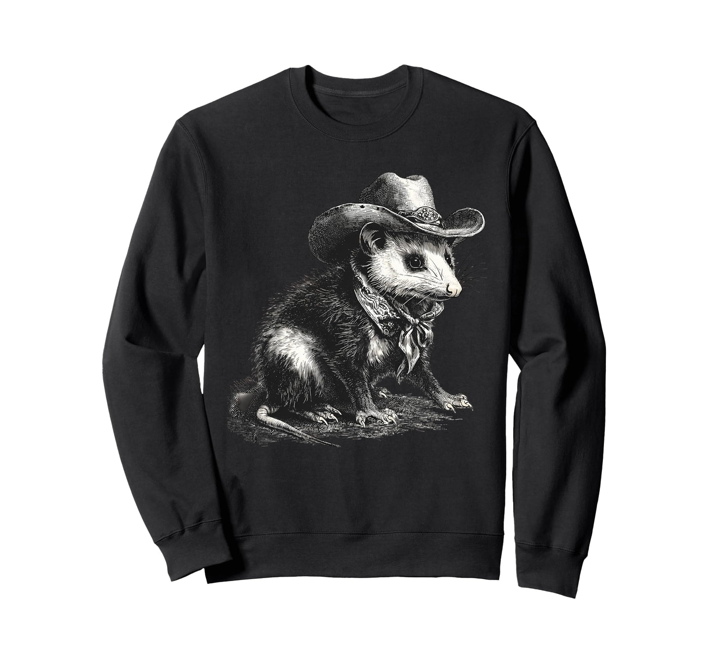 Country Cowboy Opossum Rodeo Sweatshirt - Fun Novelty Design Men Women - T-Shirt, Sweatshirt, Hoodie