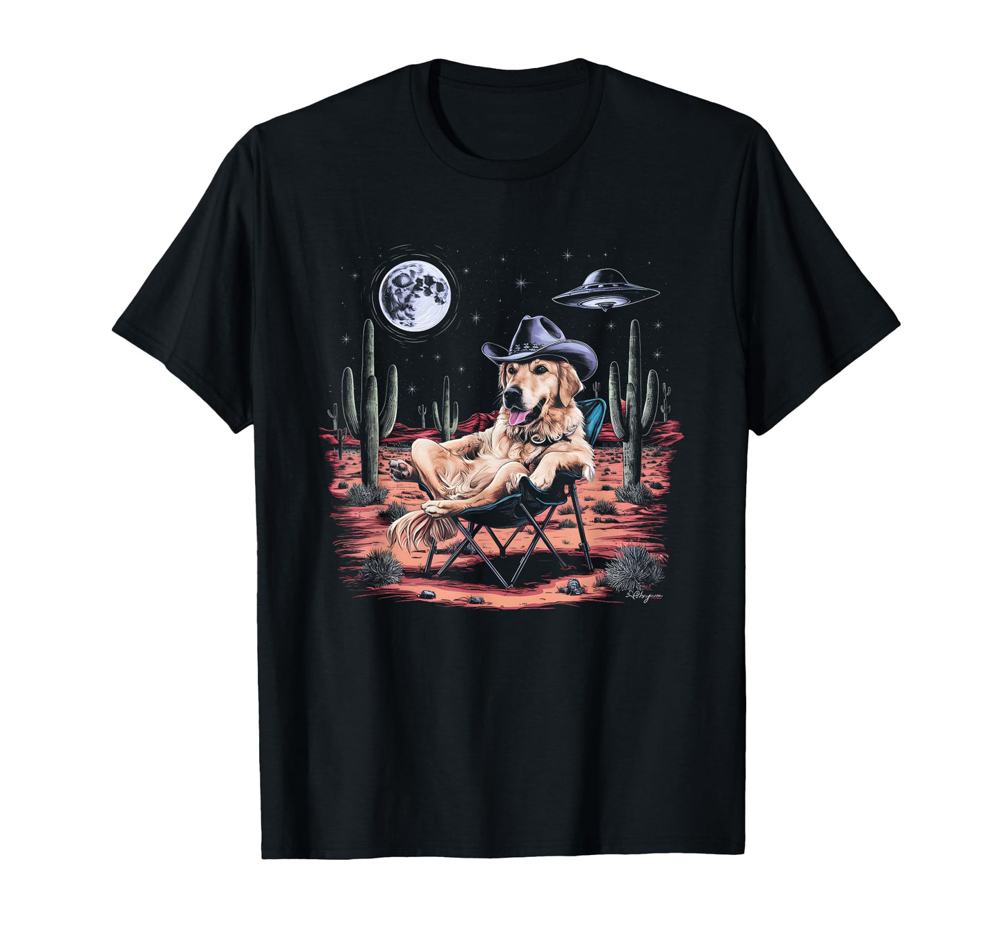 Howdy Golden Retriever Western T-Shirt - Streetwear Style for Adults - T-Shirt, Sweatshirt, Hoodie