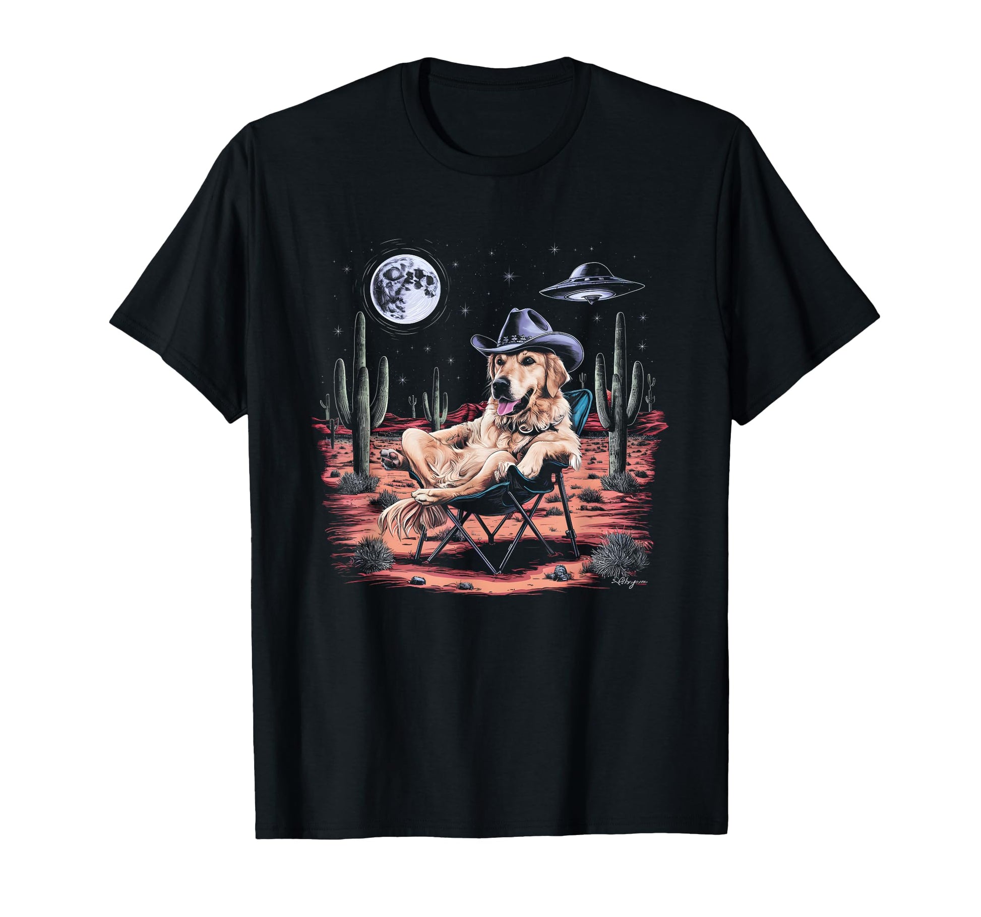 Howdy Golden Retriever Western T-Shirt - Streetwear Style for Adults - T-Shirt, Sweatshirt, Hoodie