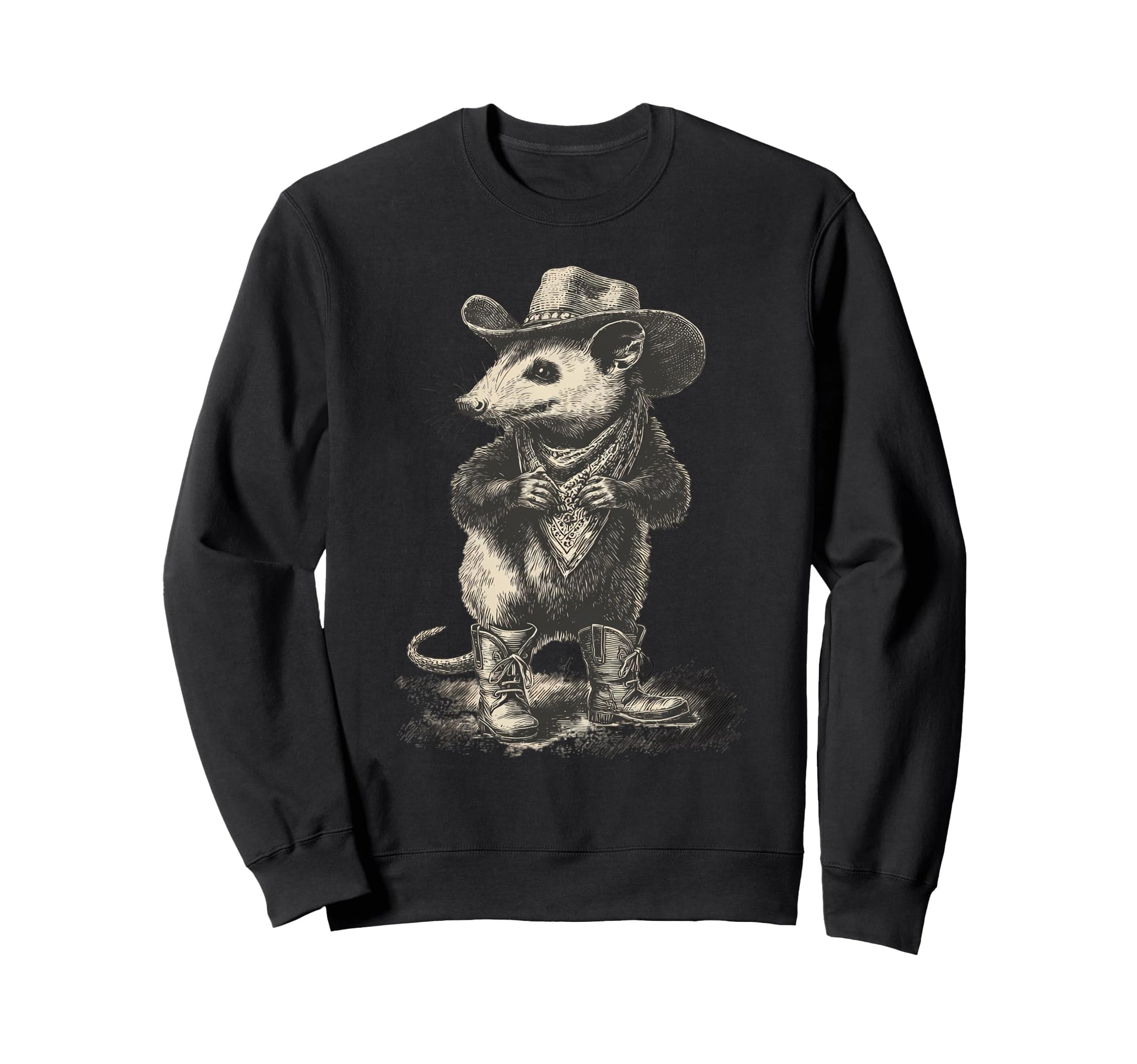 Opossum Cowboy Rodeo Cowgirl Sweatshirt - Aesthetic Graphic for Adults - T-Shirt, Sweatshirt, Hoodie