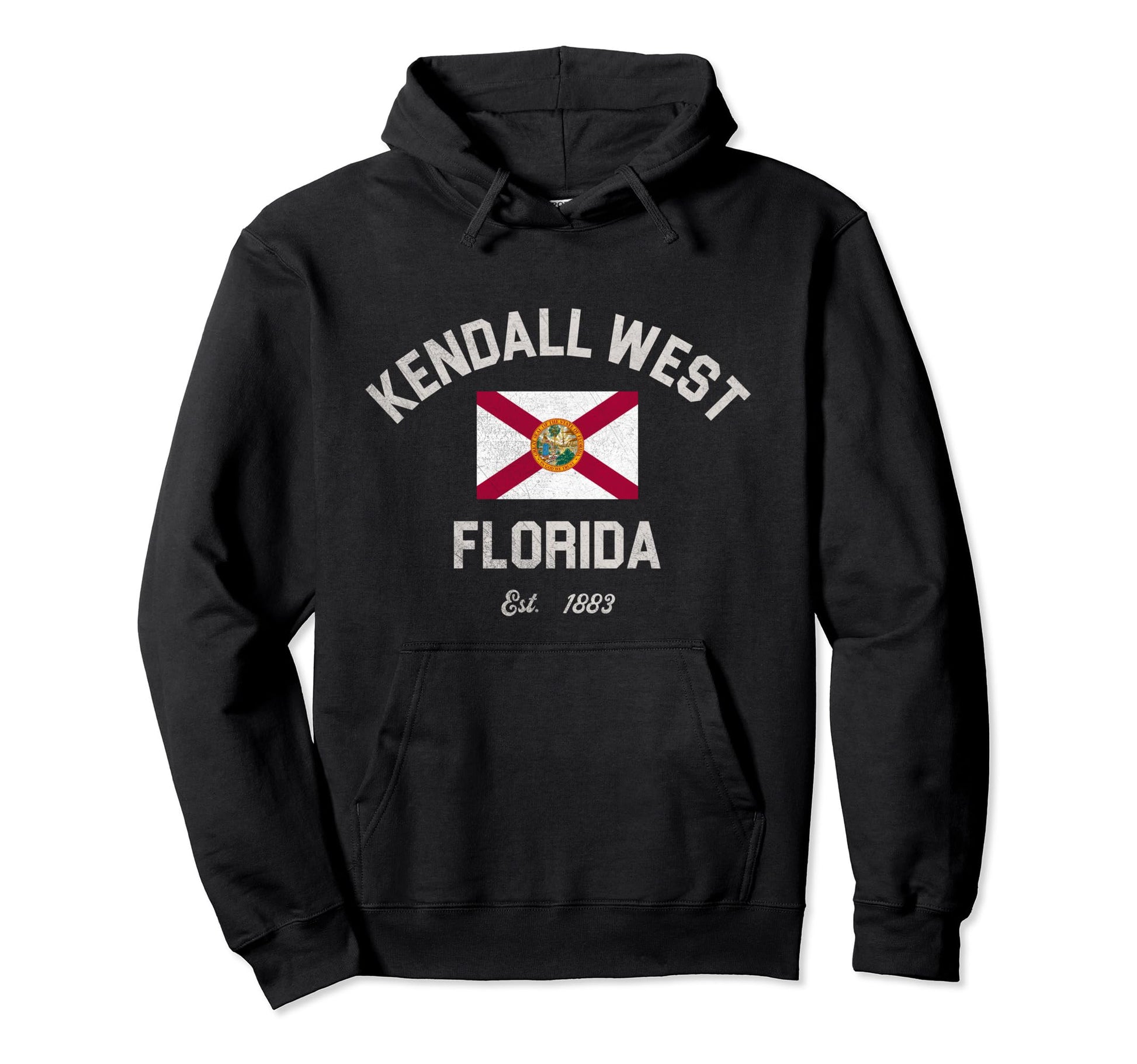 Kendall West Florida Fl Flag Hoodie - Casual Everyday Wear Unisex - T-Shirt, Sweatshirt, Hoodie
