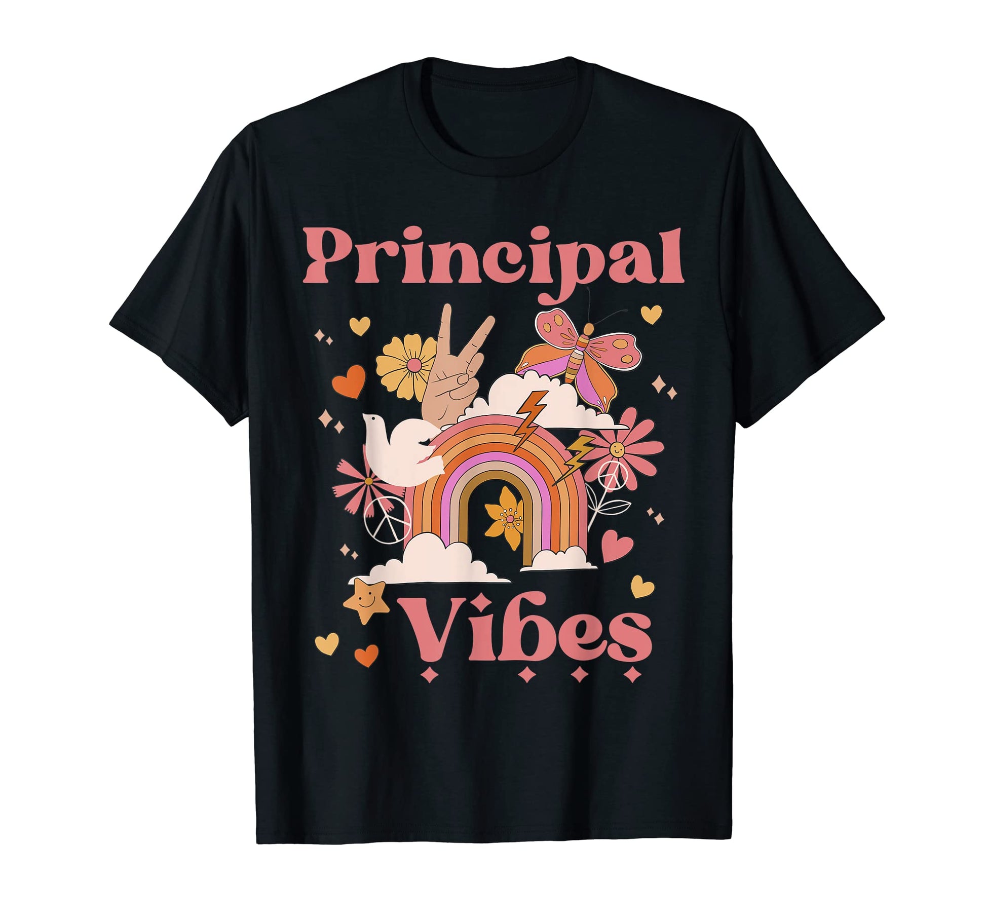 Principal Vibes School Groovy Boho T-Shirt - Unique Graphic for Adults - T-Shirt, Sweatshirt, Hoodie