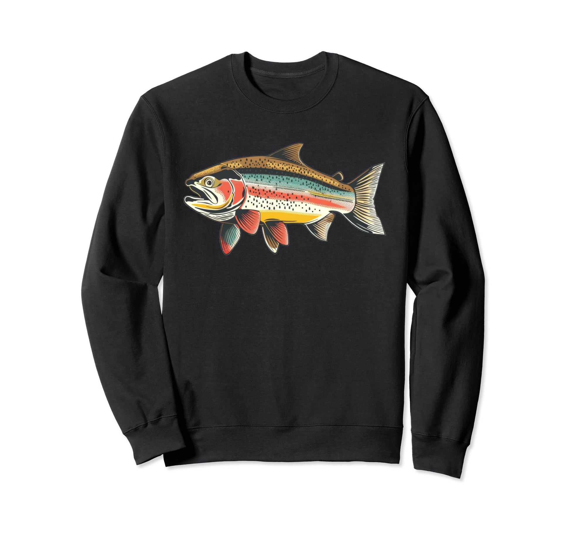 Rainbow Trout Fly Fishing Steelhead Sweatshirt - Aesthetic Graphic Unisex - T-Shirt, Sweatshirt, Hoodie