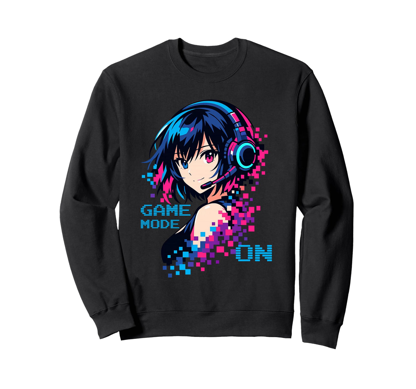 Kawaii Anime Gamer Gaming Pixels Sweatshirt - Trendy Graphic Men Women - T-Shirt, Sweatshirt, Hoodie