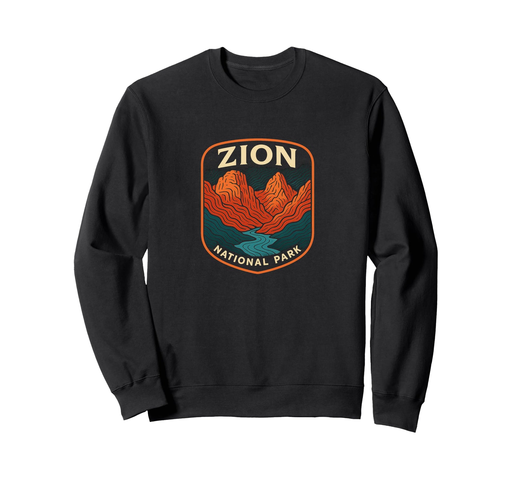 Zion National Park Topographic Sweatshirt - Fun Novelty Design Men Women - T-Shirt, Sweatshirt, Hoodie