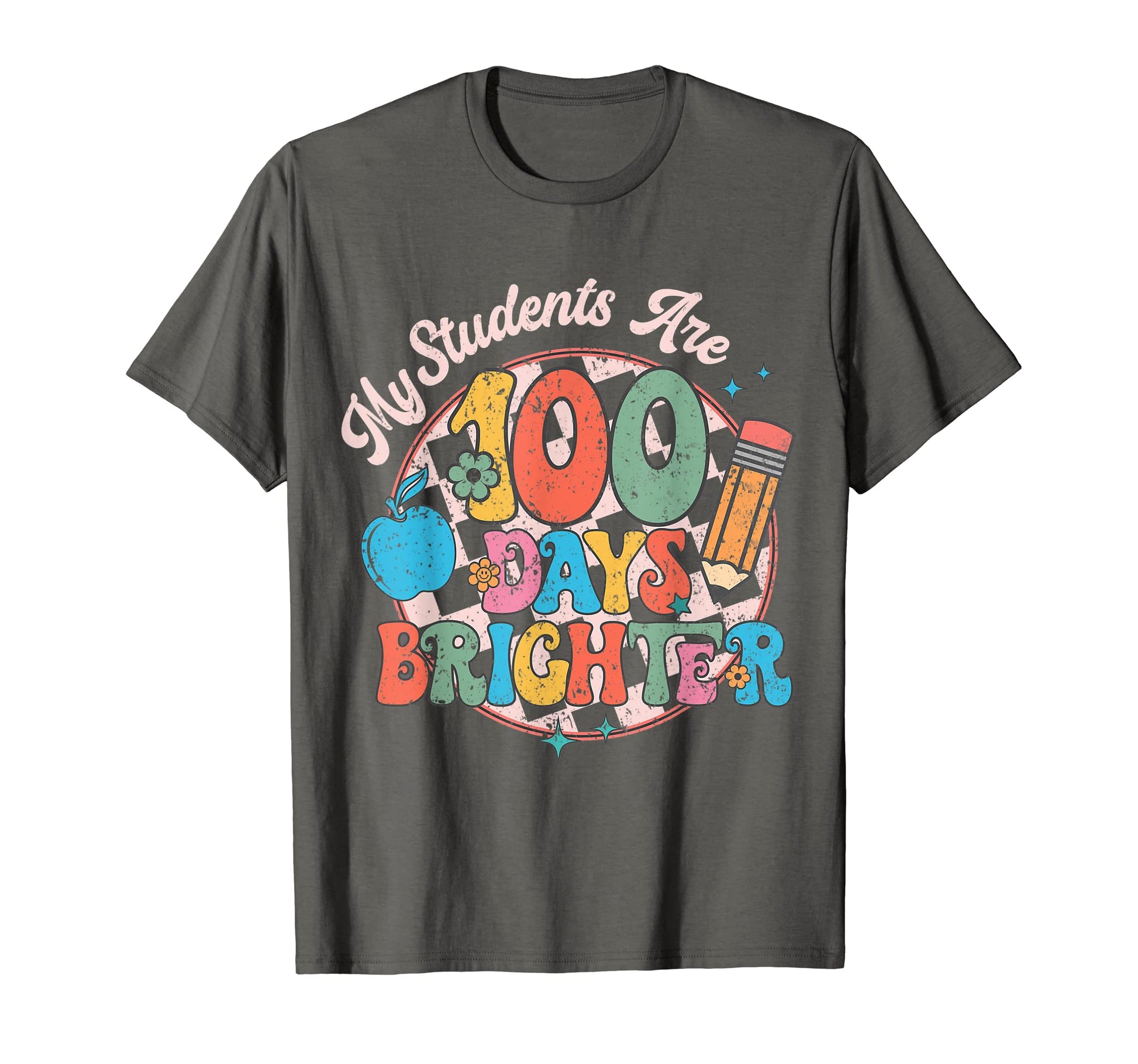 100 Days Brighter Teacher 100 Days T-Shirt - Casual Everyday Wear Unisex - T-Shirt, Sweatshirt, Hoodie