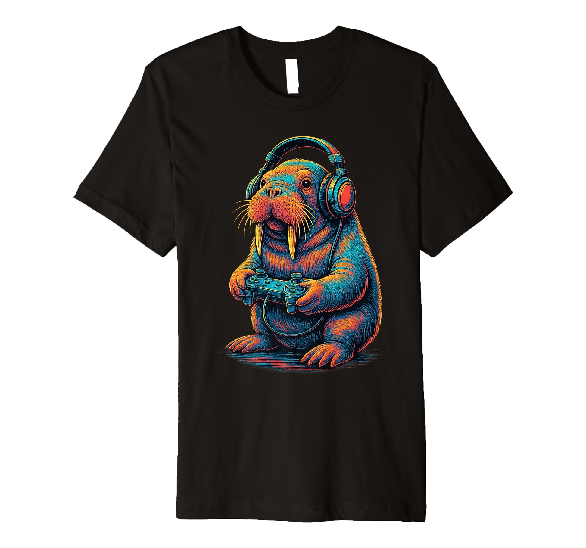 Walrus Gamer Gaming Animal Lover T-Shirt - Graphic Print for Adults - T-Shirt, Sweatshirt, Hoodie