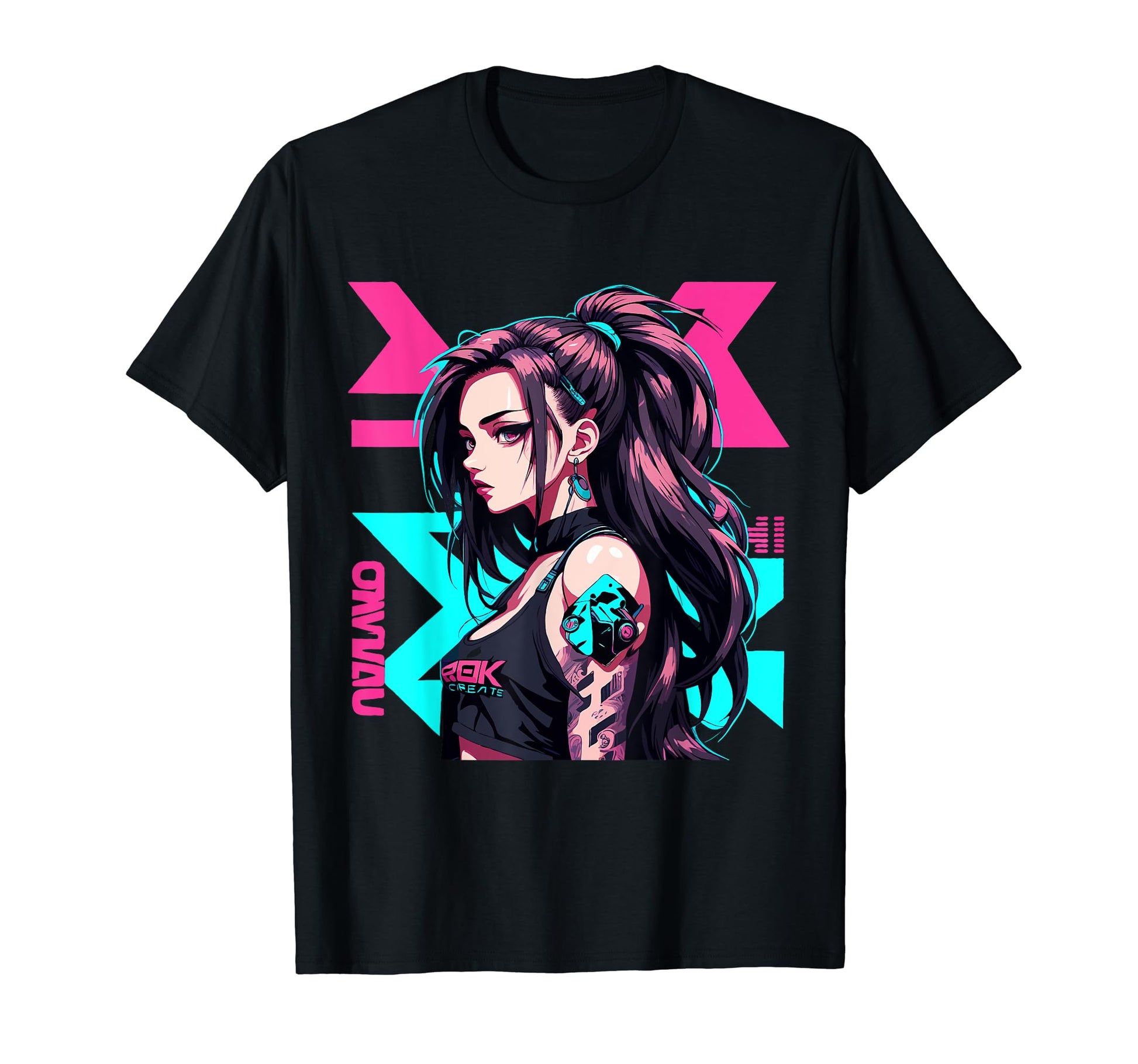 Sexy Waifu Cyberpunk Anime Aesthetic T-Shirt - Fun Novelty Design Unisex - T-Shirt, Sweatshirt, Hoodie