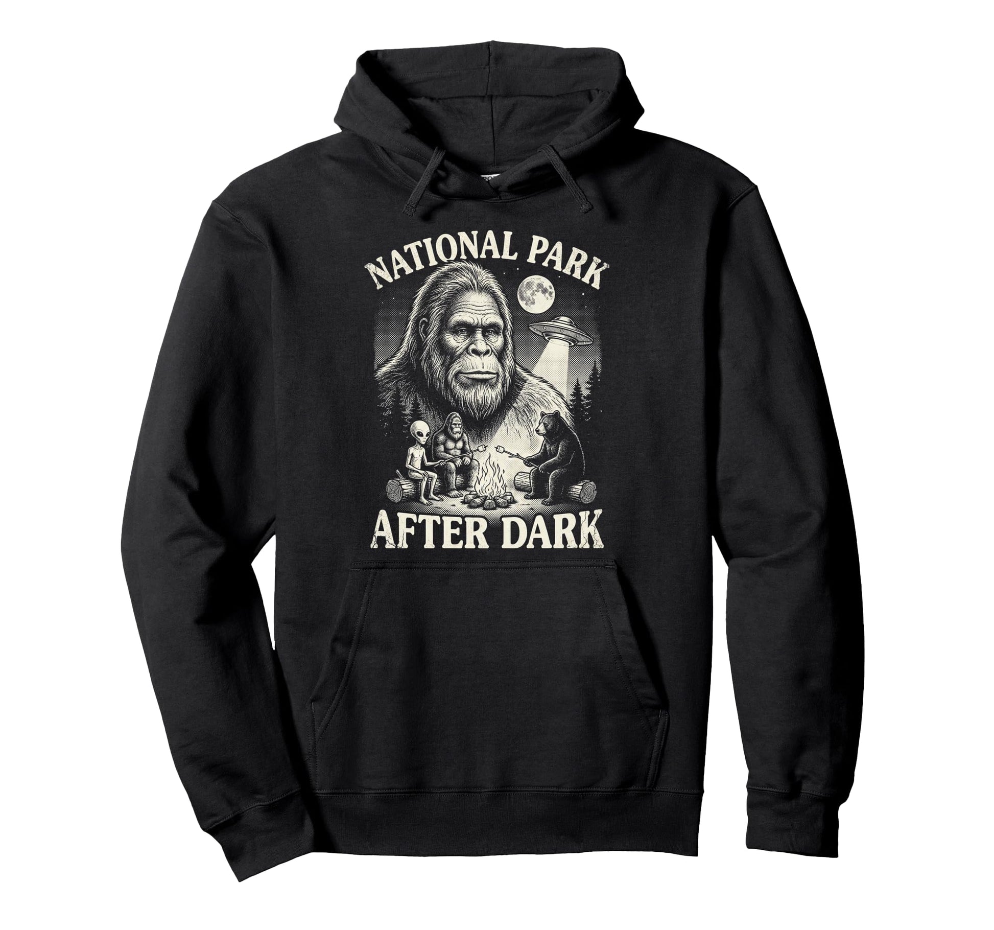 Funny National Park Bigfoot 90S Sasquatch Hoodie - Unique Graphic Men Women - T-Shirt, Sweatshirt, Hoodie