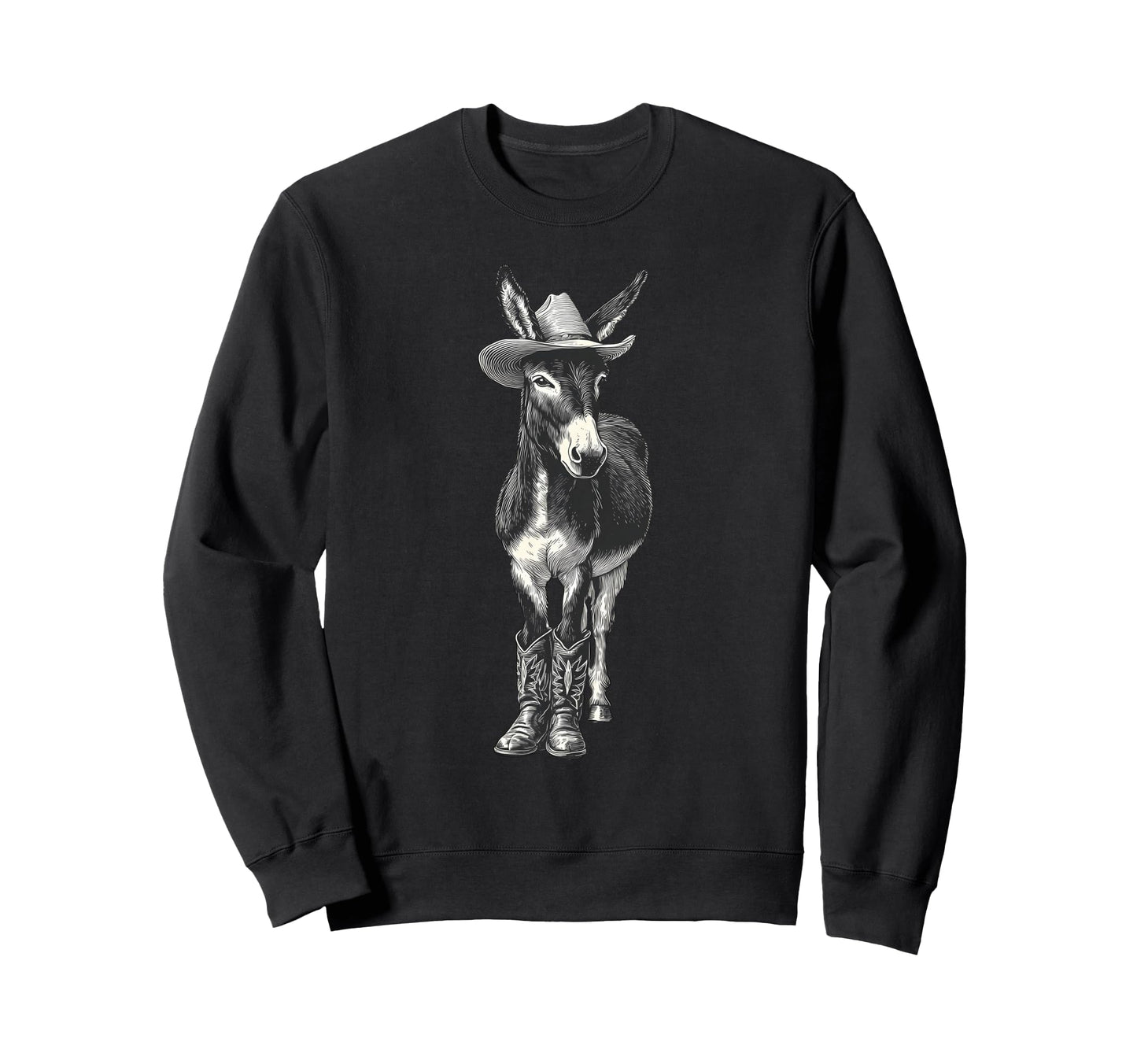 Donkey Cowboy Rodeo Cowgirl Western Sweatshirt - Unique Graphic for Adults - T-Shirt, Sweatshirt, Hoodie