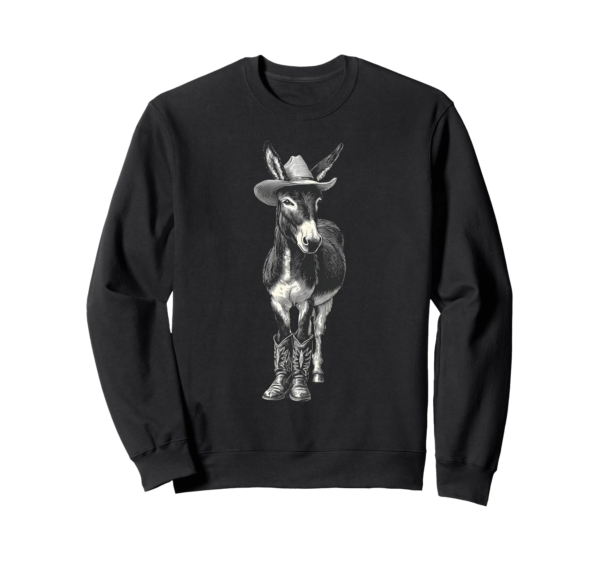 Donkey Cowboy Rodeo Cowgirl Western Sweatshirt - Unique Graphic for Adults - T-Shirt, Sweatshirt, Hoodie