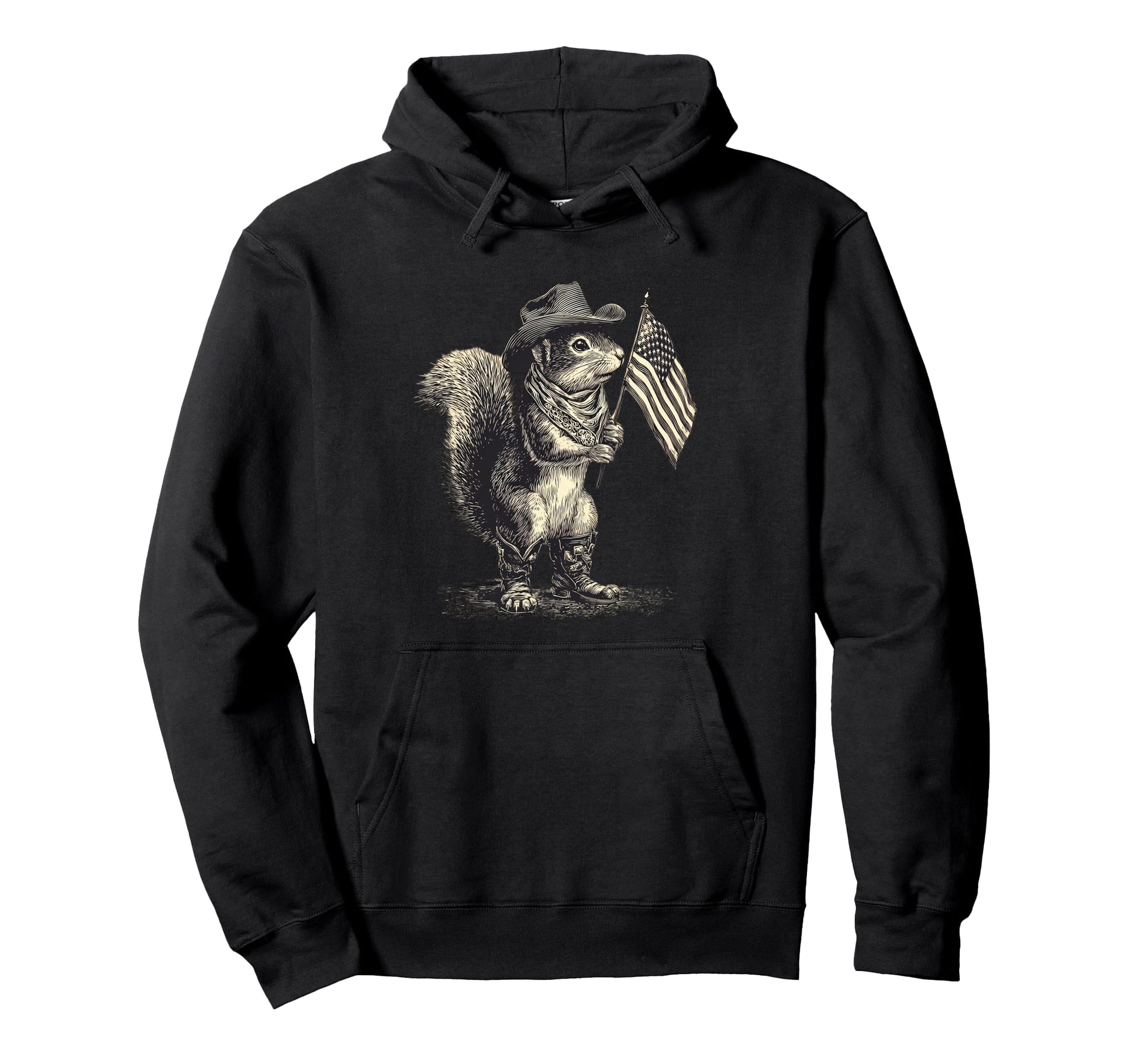 Country Cowboy Squirrel Rodeo Cowgirl Hoodie - Custom Art Print for Adults - T-Shirt, Sweatshirt, Hoodie