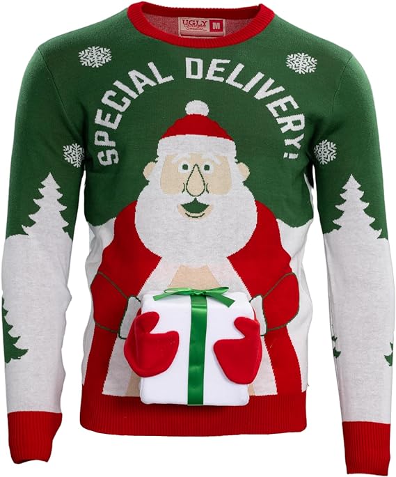 Special Delivery Santa Claus3D Gift Ugly Christmas Sweater - Holiday Gift product image