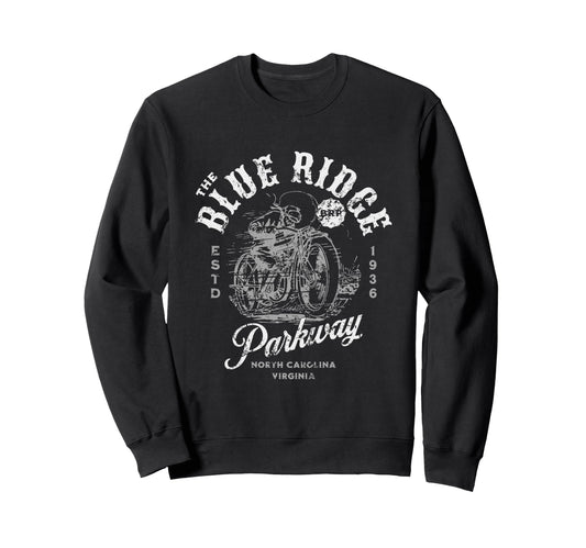 Blue Ridge Parkway Motorcycle Sweatshirt - Fun Novelty Design Unisex - T-Shirt, Sweatshirt, Hoodie