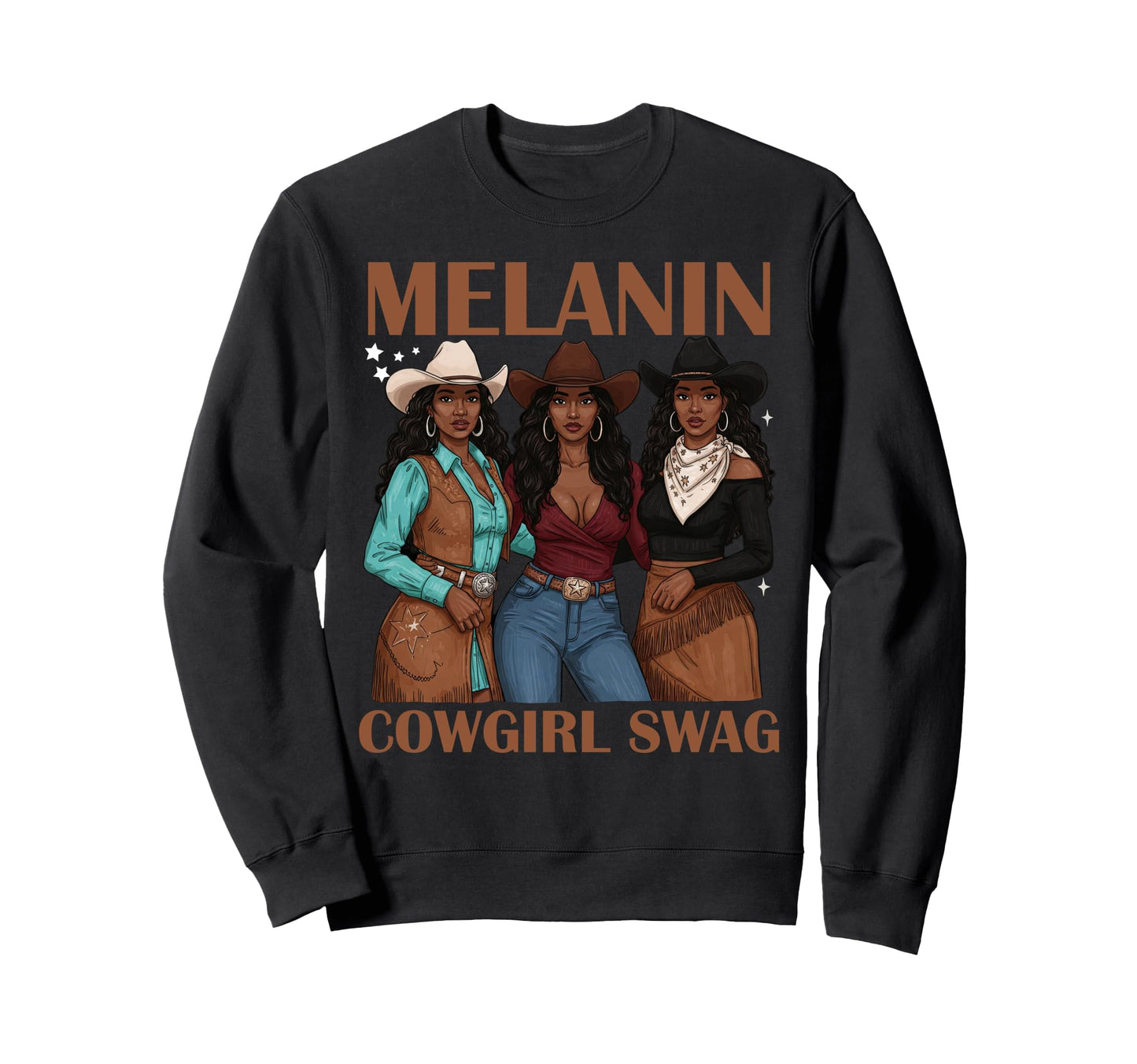 Lets Go Western Country Melanin Sweatshirt - Novelty Apparel Men Women - T-Shirt, Sweatshirt, Hoodie