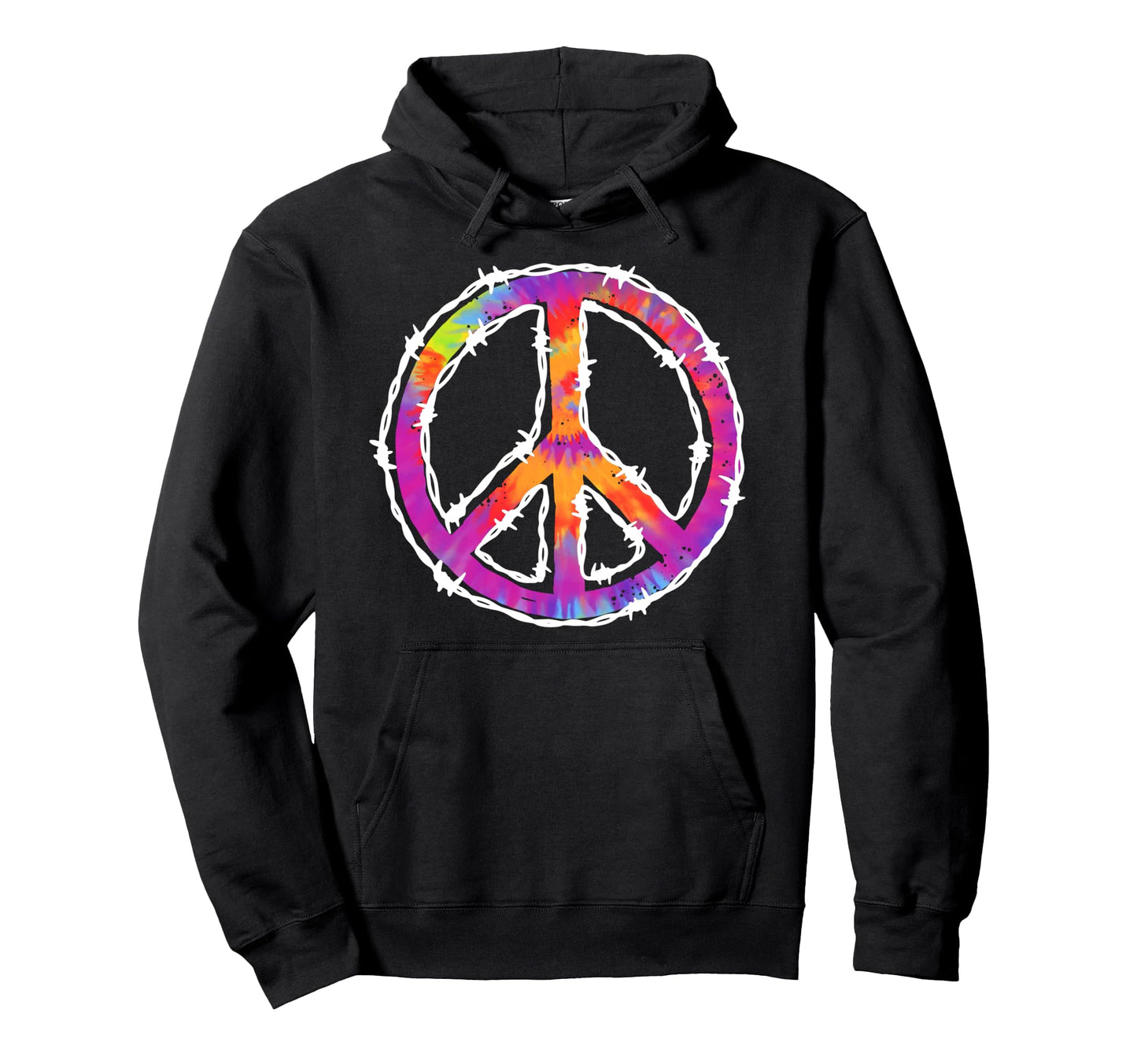 Tie Dye Groovy Peace Sign Hippie 60S Hoodie - Novelty Apparel for Adults - T-Shirt, Sweatshirt, Hoodie