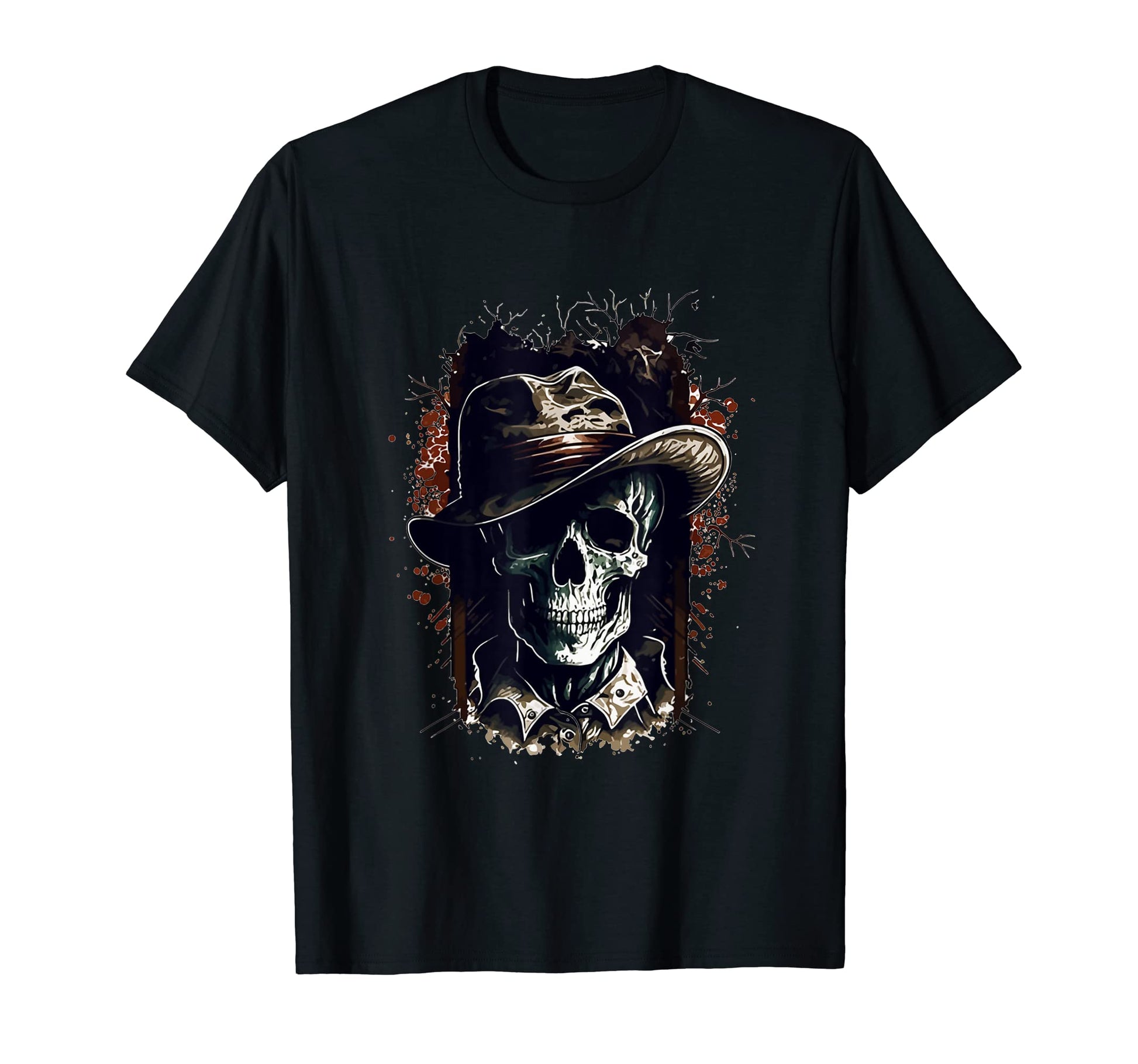 Western Cowgirl Cowboy Skull T-Shirt - Fun Novelty Design Men Women - T-Shirt, Sweatshirt, Hoodie